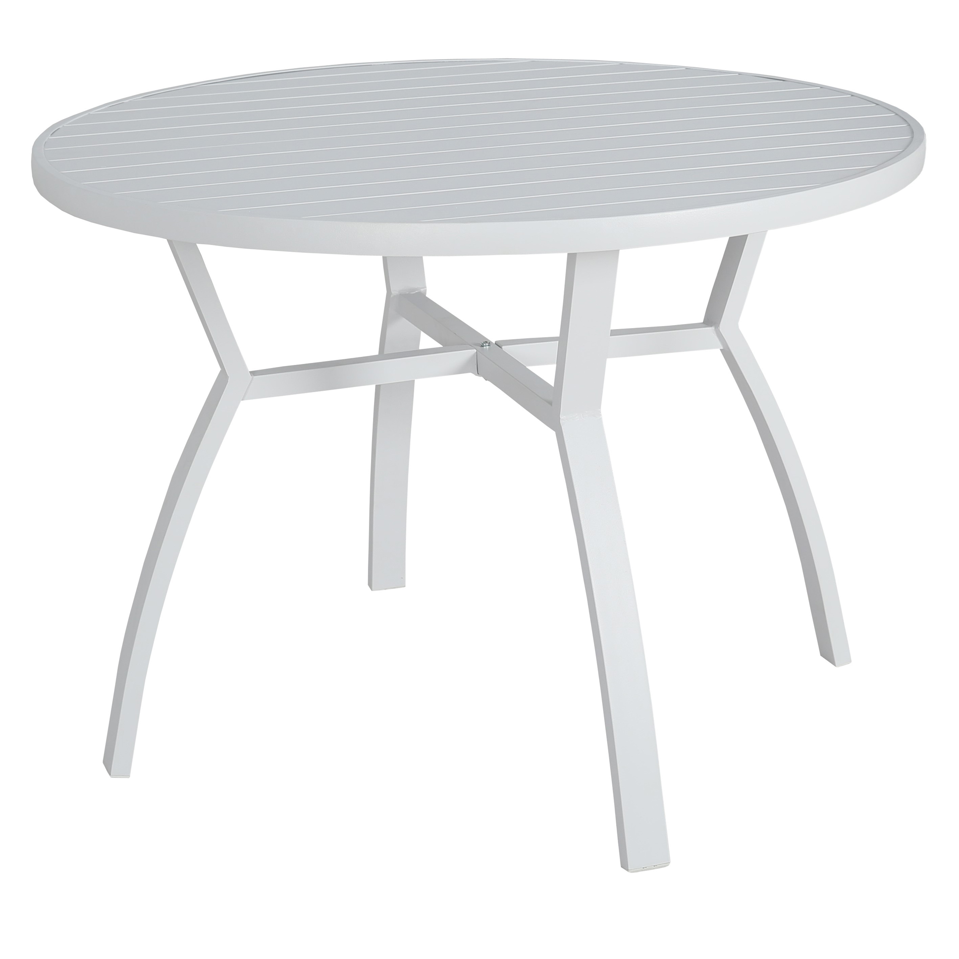 Table de jardin ronde en aluminium 5 places (D105 cm) Murano Blanc