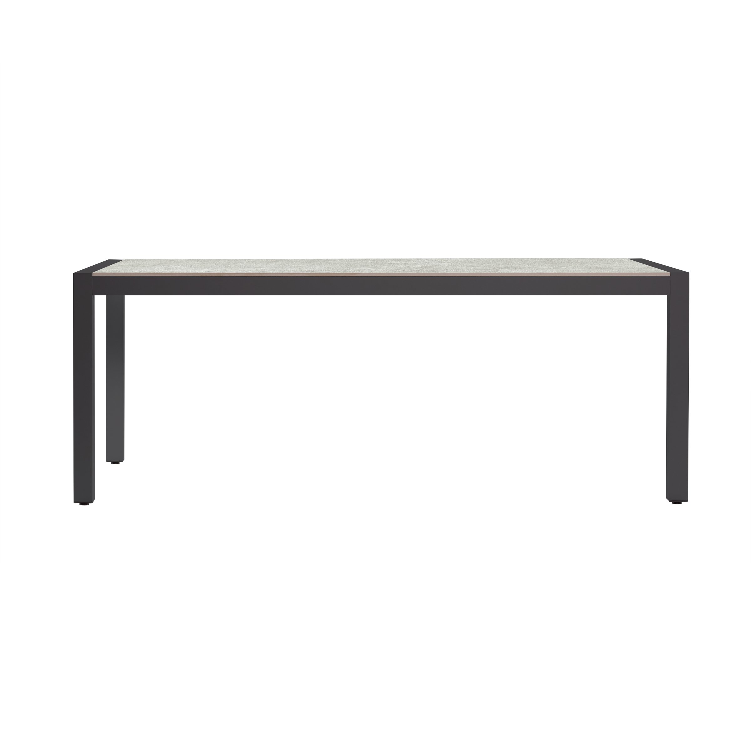 Table de jardin en aluminium et céramique 8 places (180 x 90 cm) Modena Gris clair
