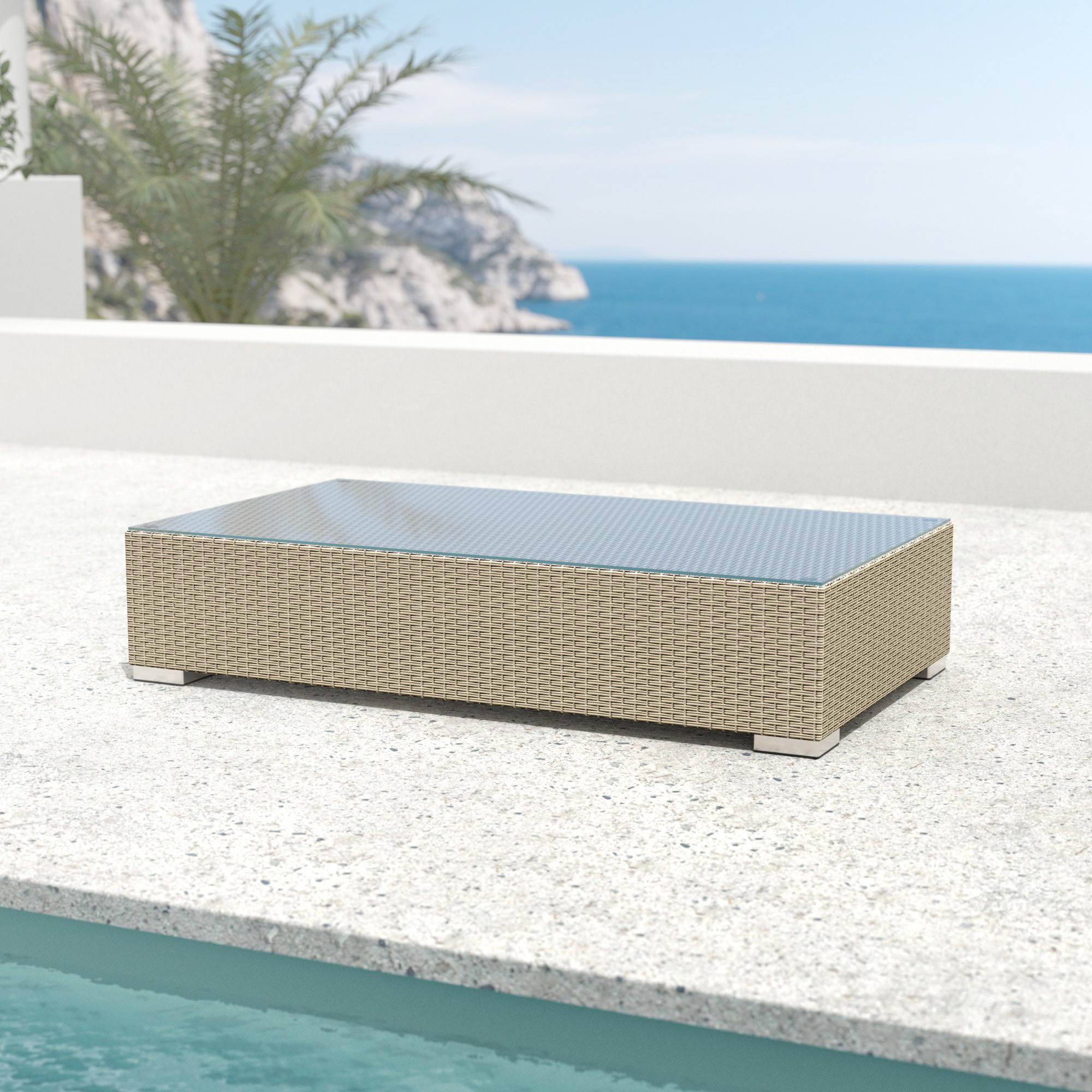 Salon de jardin en résine tressée 5 places 6 pcs Palma Gris et beige