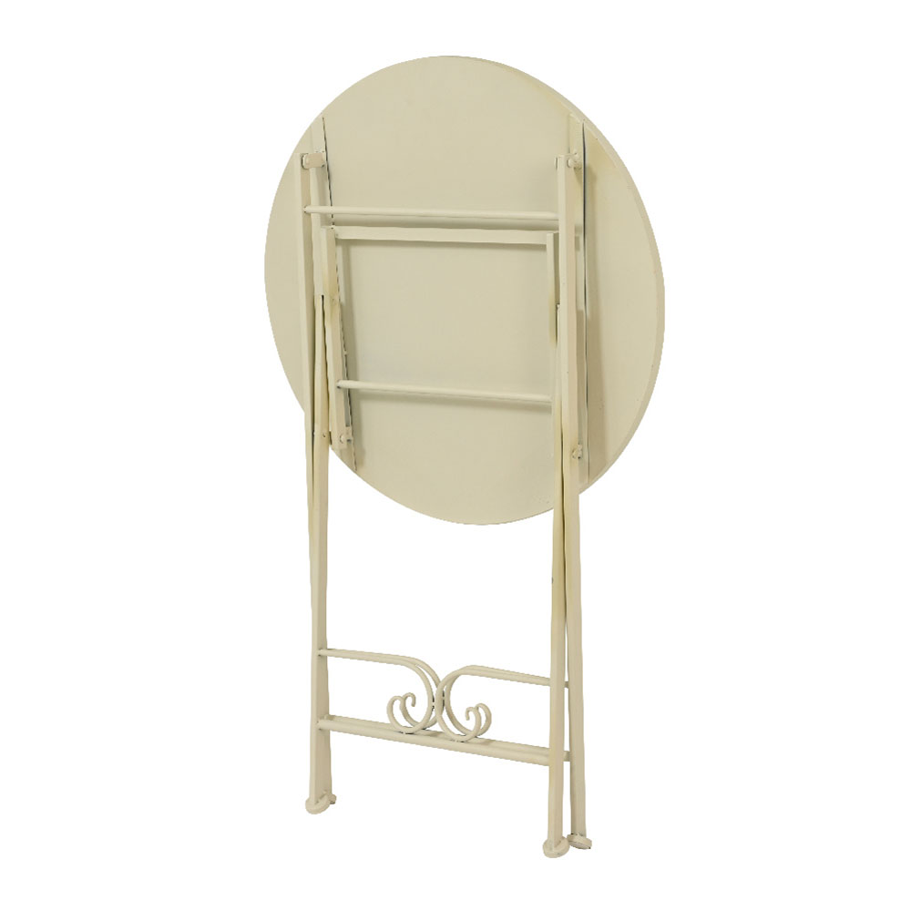 Table bistro ronde pliable en mosaïque Genève Crème