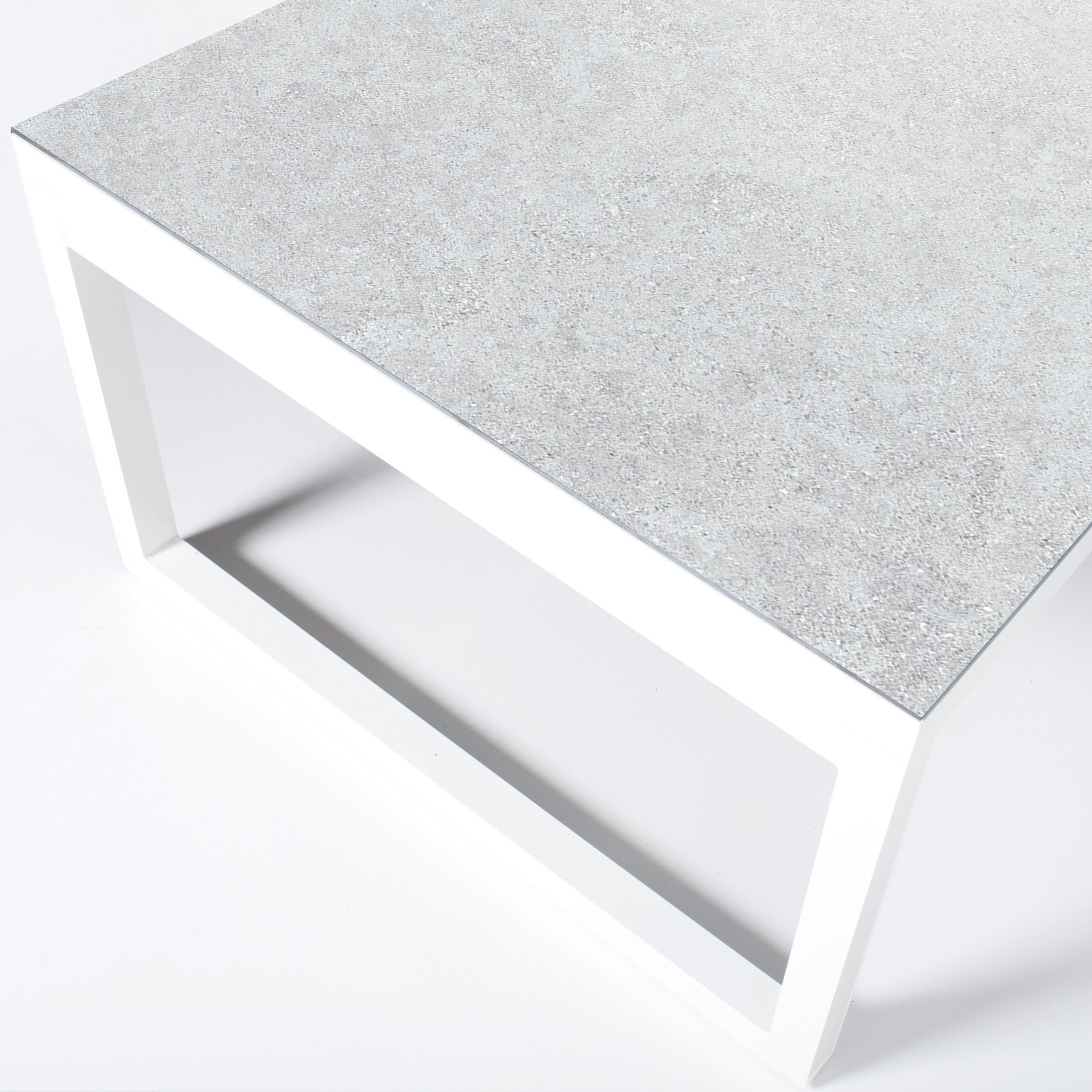 Table de jardin en aluminium et céramique 12 places (260 x 120 cm) Kore Blanc et gris clair