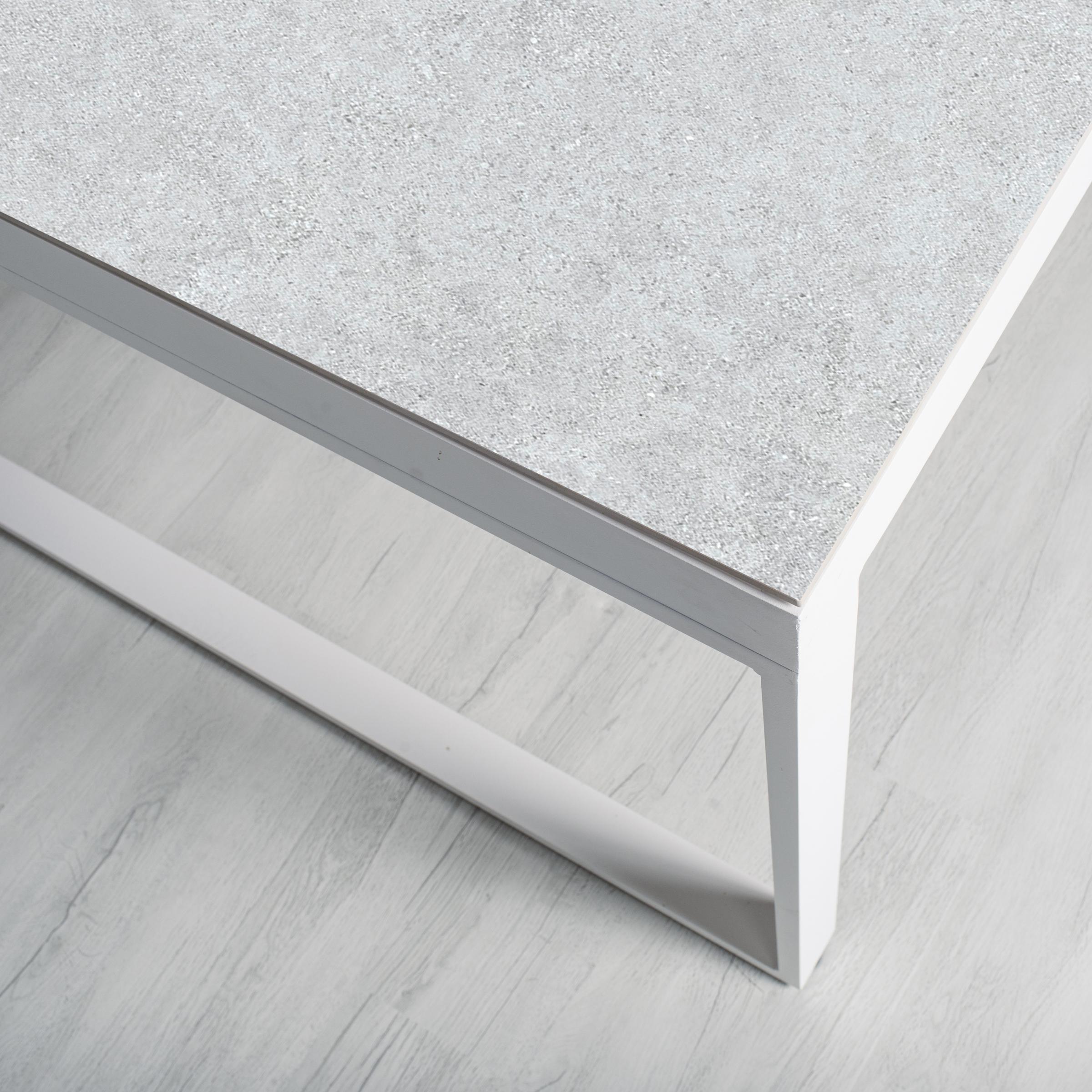 Table de jardin en aluminium et céramique 12 places (260 x 120 cm) Kore Blanc et gris clair
