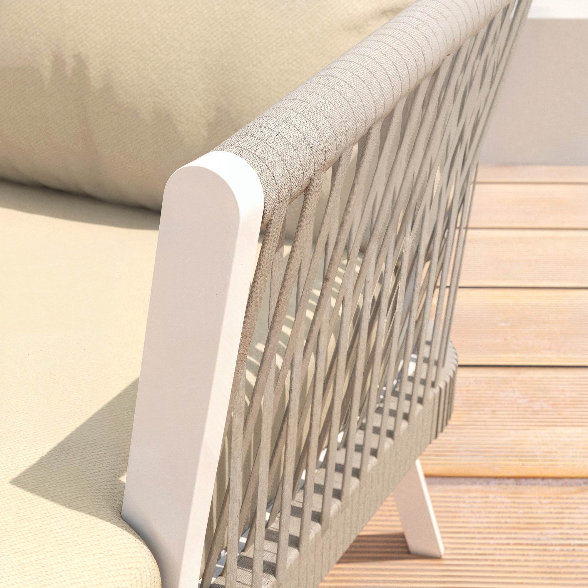 Salon de jardin en aluminium 4 places 4 pcs Amalfi Blanc et beige