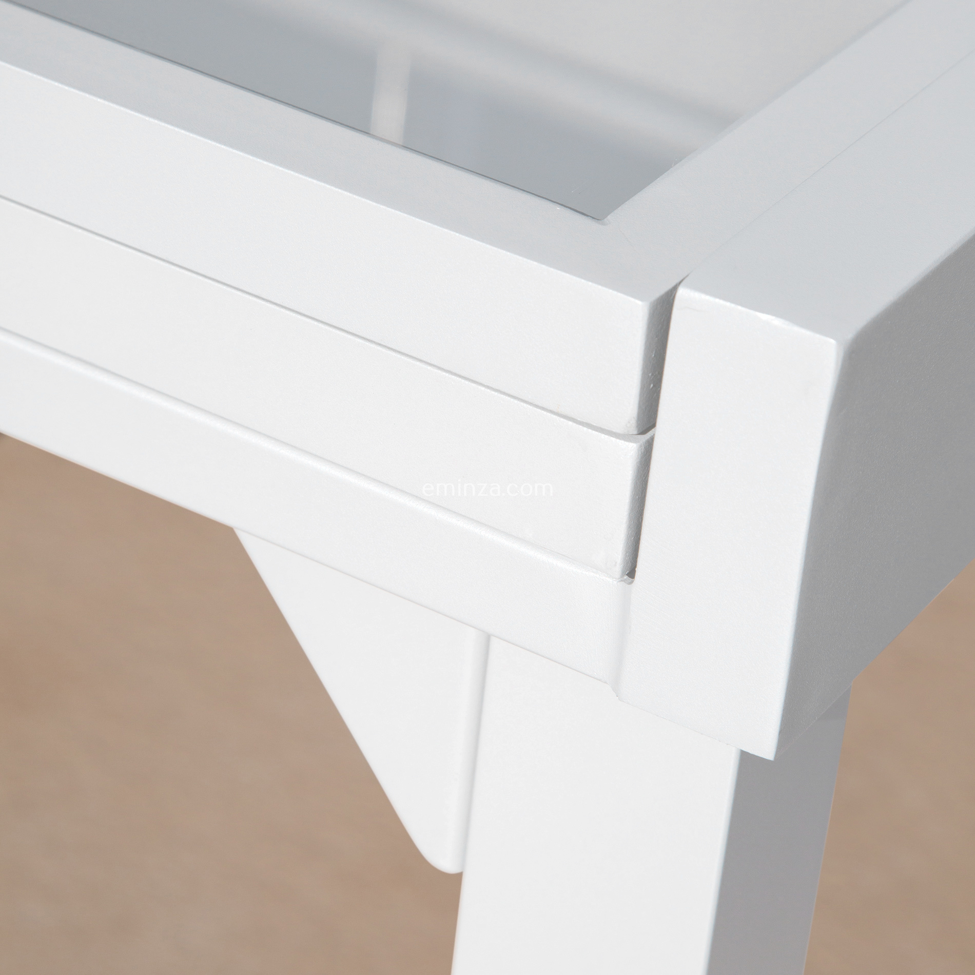 Table de jardin extensible en verre 10 places (135/270 x 90 cm) Murano Blanc