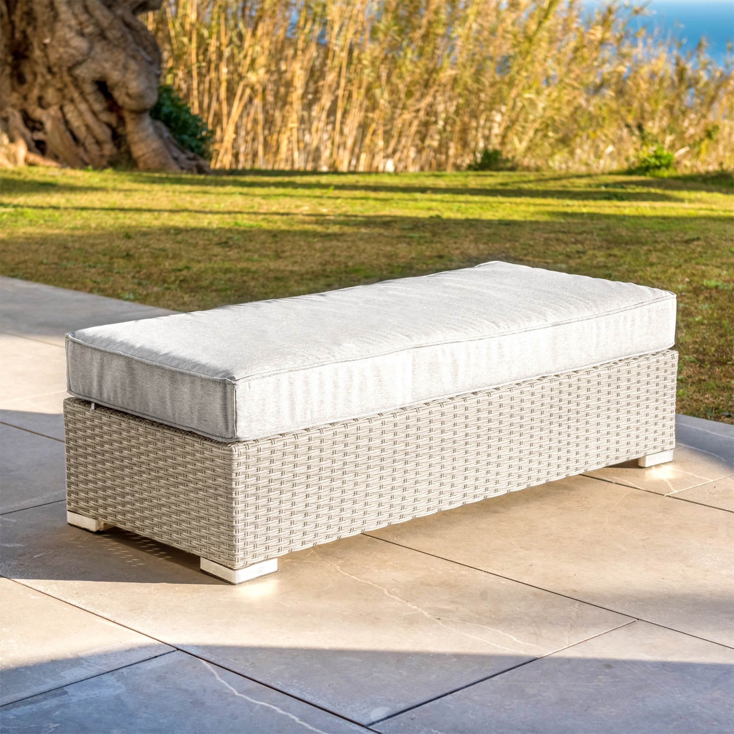 Salon de jardin en résine tressée 9 places 9 pcs Palma Gris