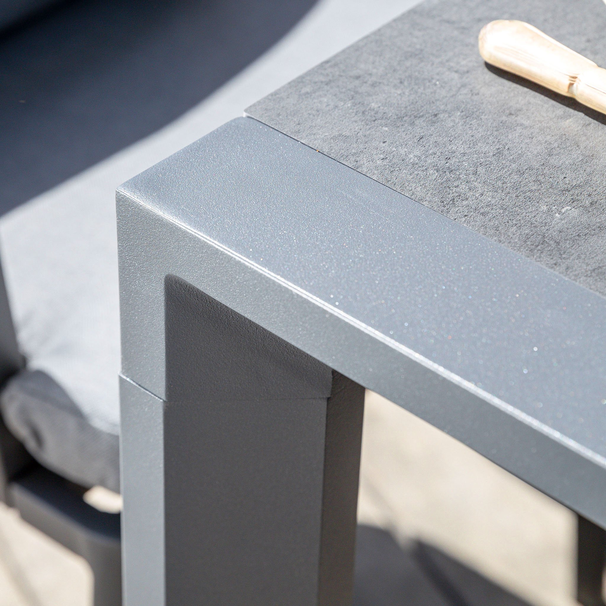 Table de jardin extensible en aluminium 12 places (195/300 x 96 cm) Amalfi Gris anthracite
