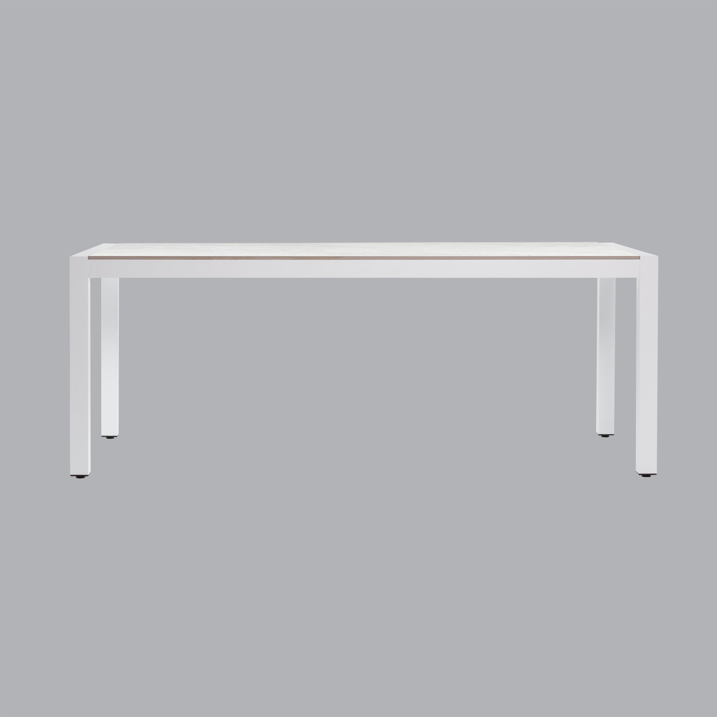 Table de jardin en aluminium et céramique 8 places (180 x 90 cm) Modena Blanc