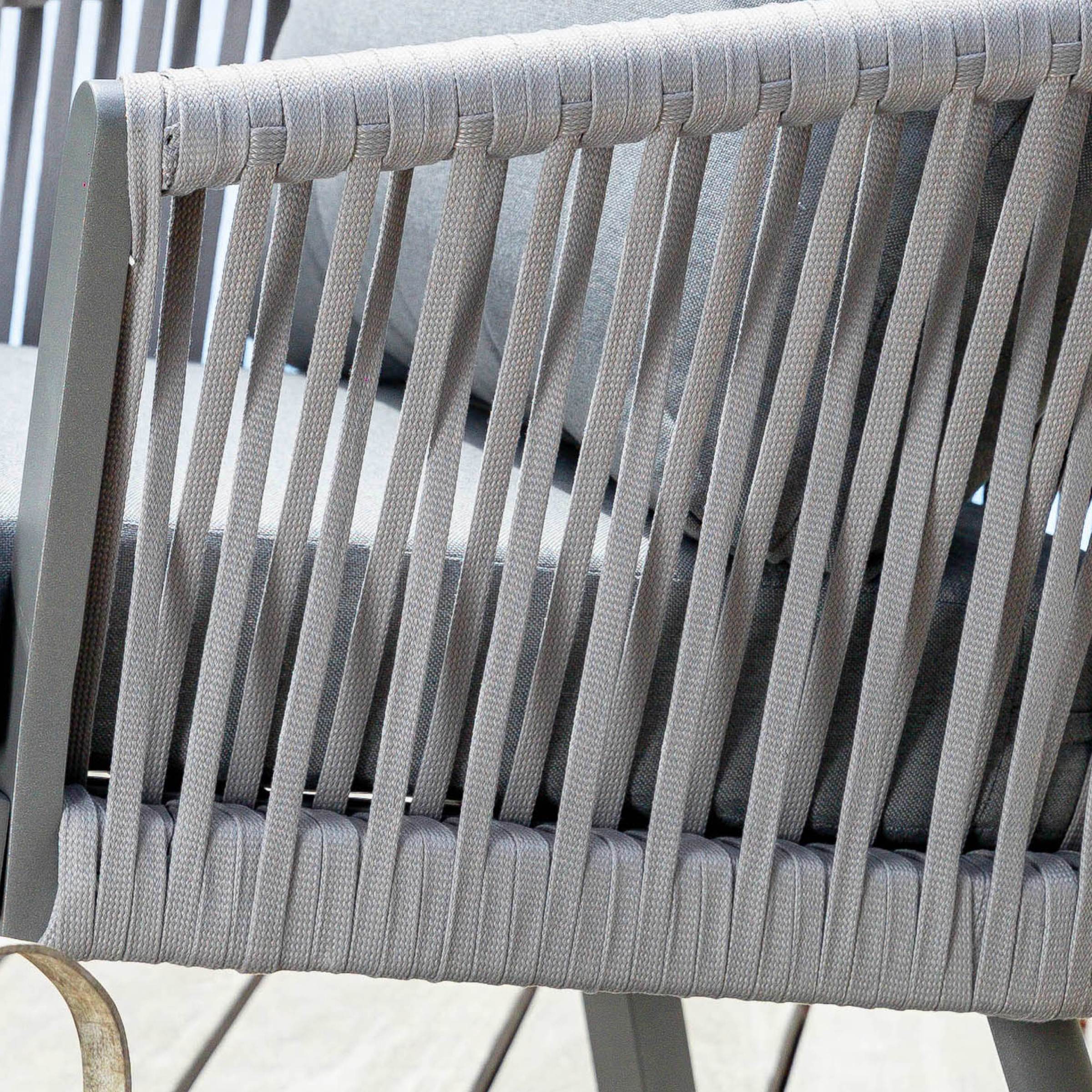 Salon de jardin en aluminium 5 places 4 pcs Amalfi Gris anthracite