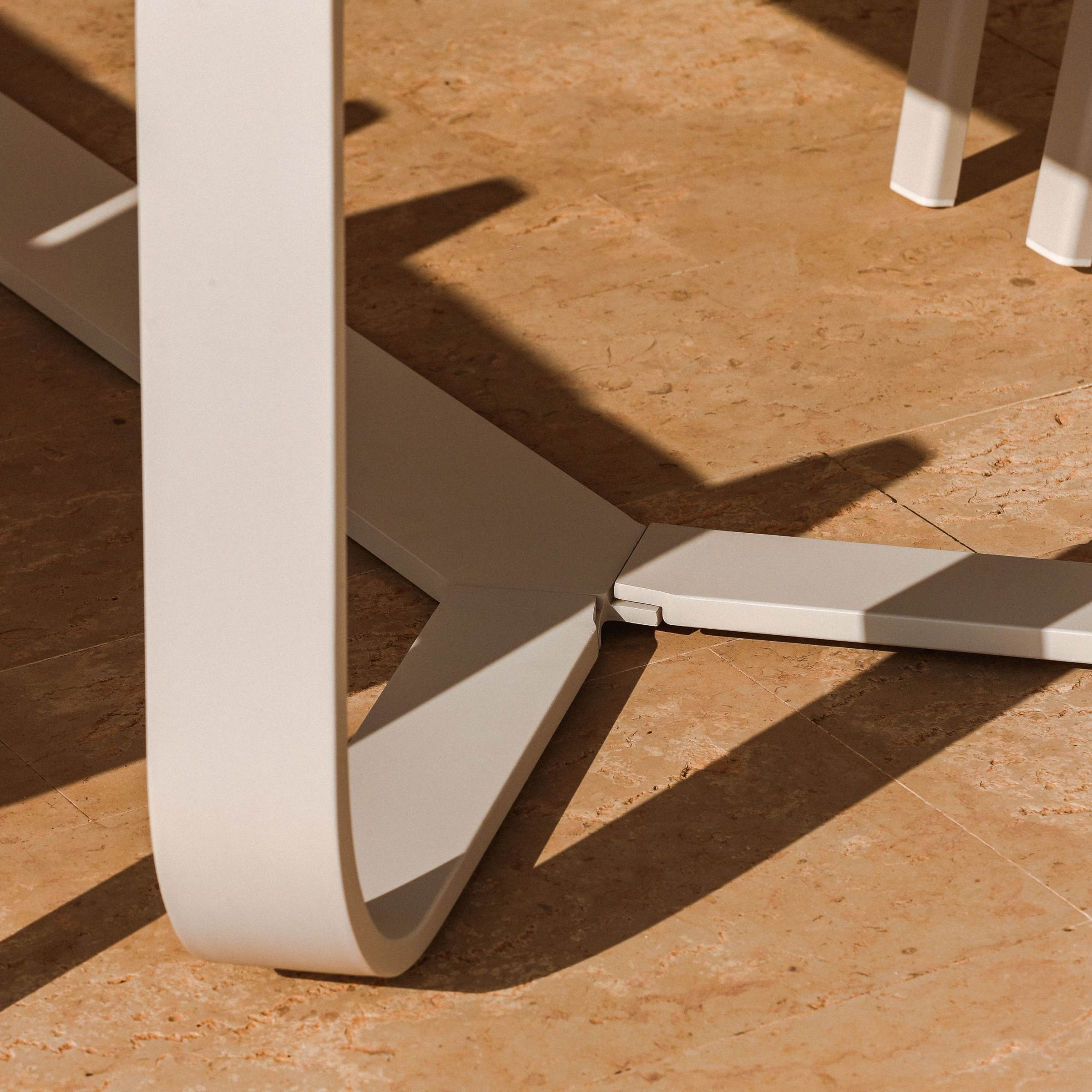 Table de jardin rectangulaire en aluminium 10 places (240 x 100 cm) Long Beach Blanc cendré