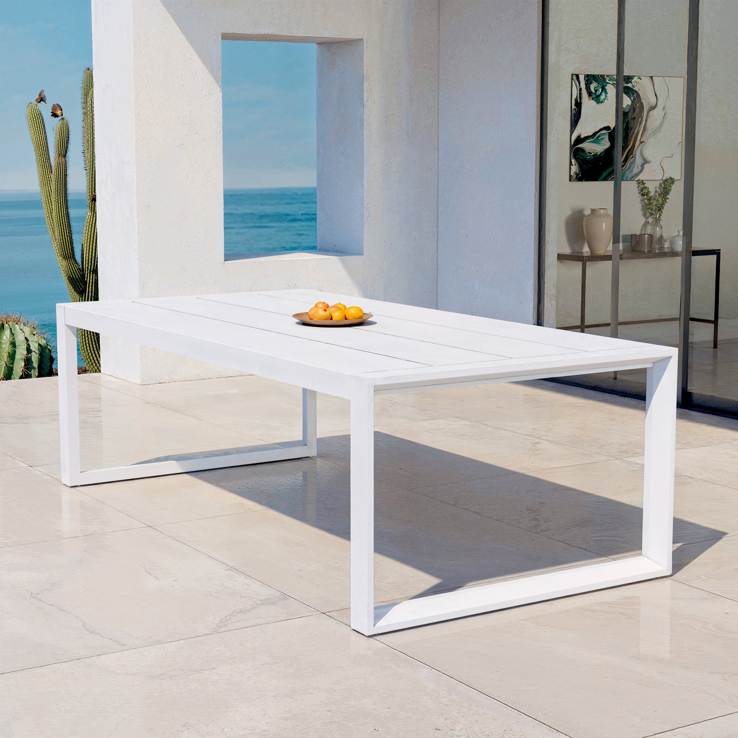 Table de jardin rectangulaire aluminium 10 places (240 x 118 cm) Elba Blanc