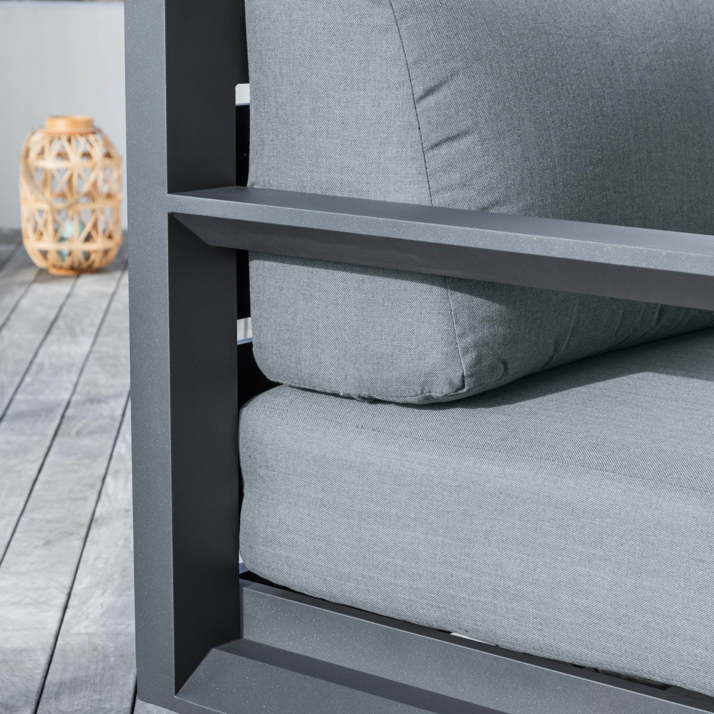Salon de jardin aluminium 5 places 4 pcs Elba Gris anthracite