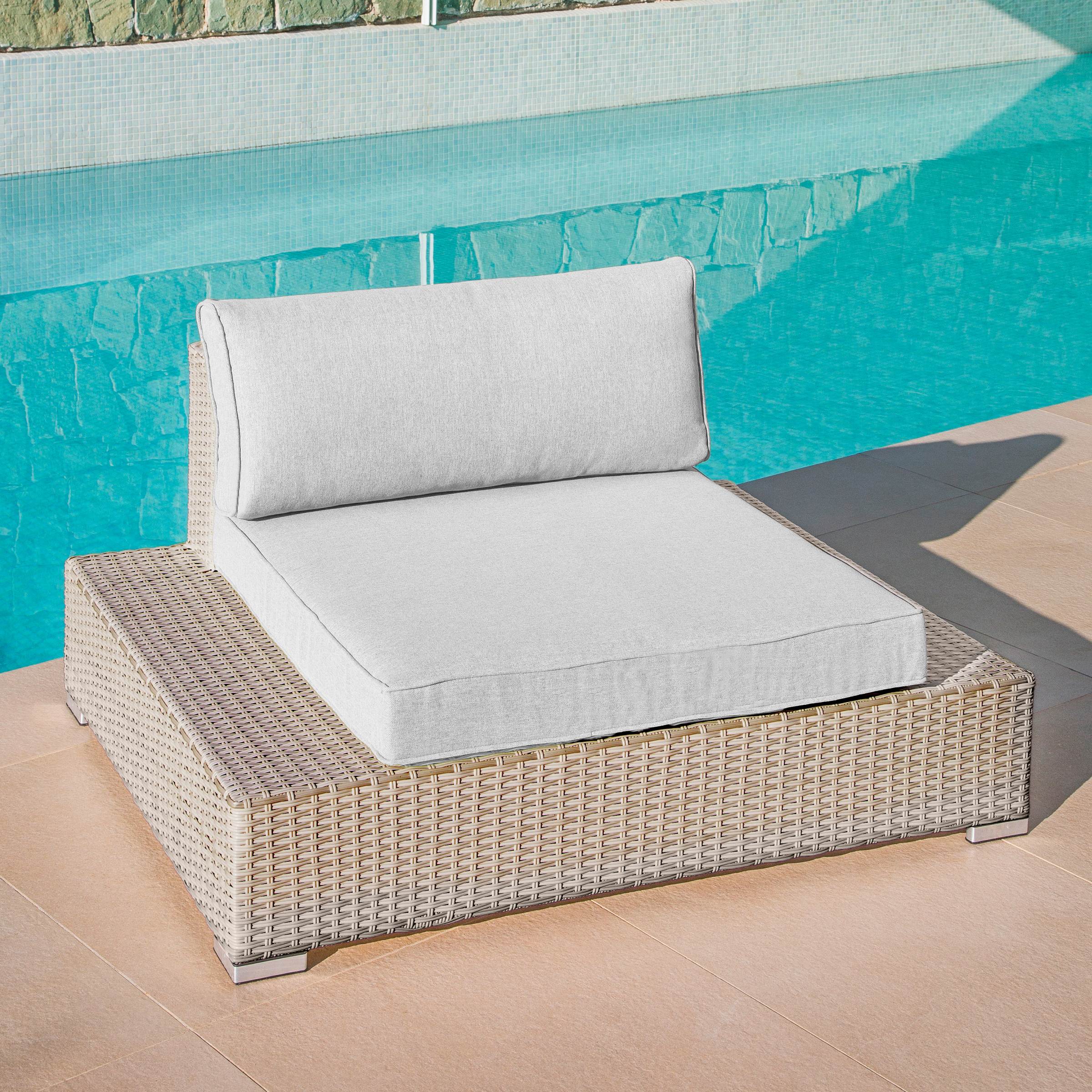 Salon de jardin en résine tressée 9 places 9 pcs Palma Gris