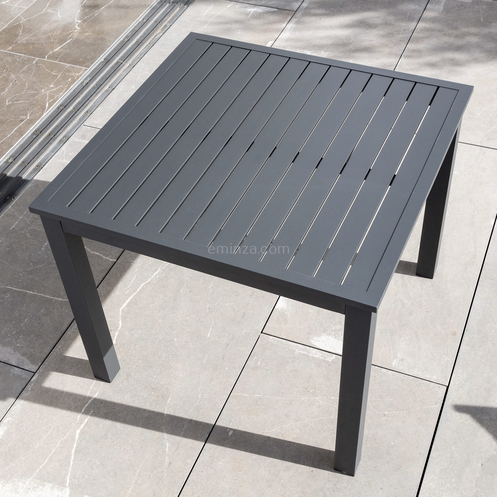 Table de jardin carrée en aluminium 4 places (89 x 89 cm) Murano Gris Anthracite