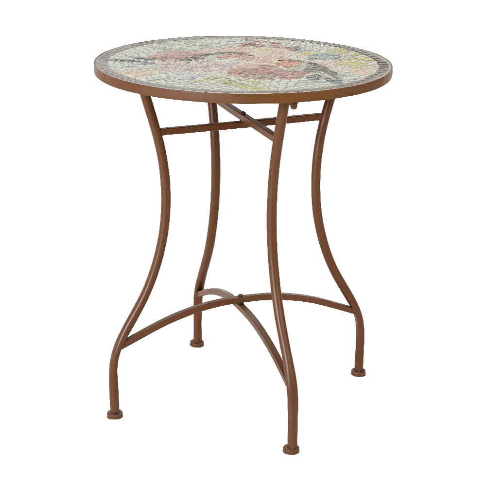 Table bistro ronde en mosaïque Aberdeen Marron