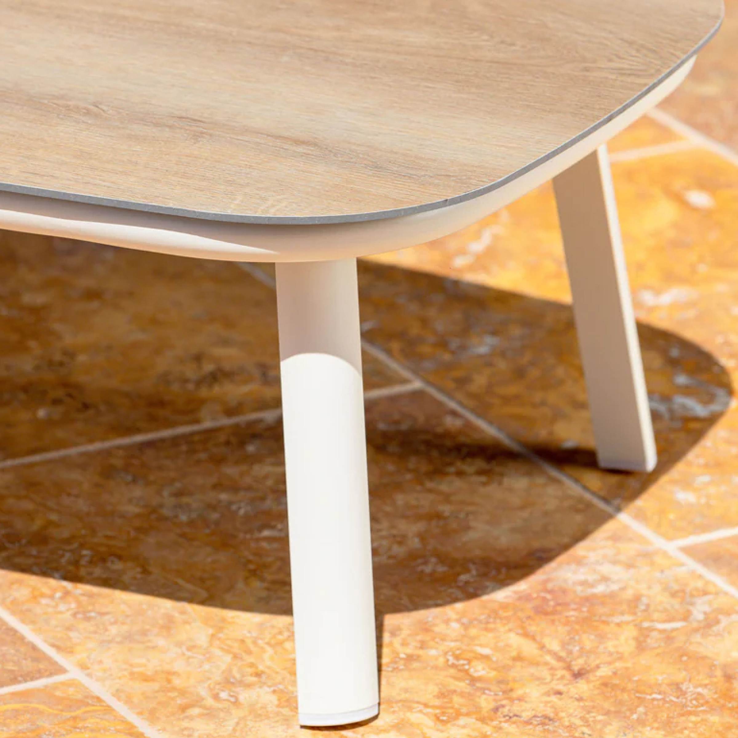 Salon de jardin en aluminium 2 places 3 pcs Amalfi Blanc et taupe