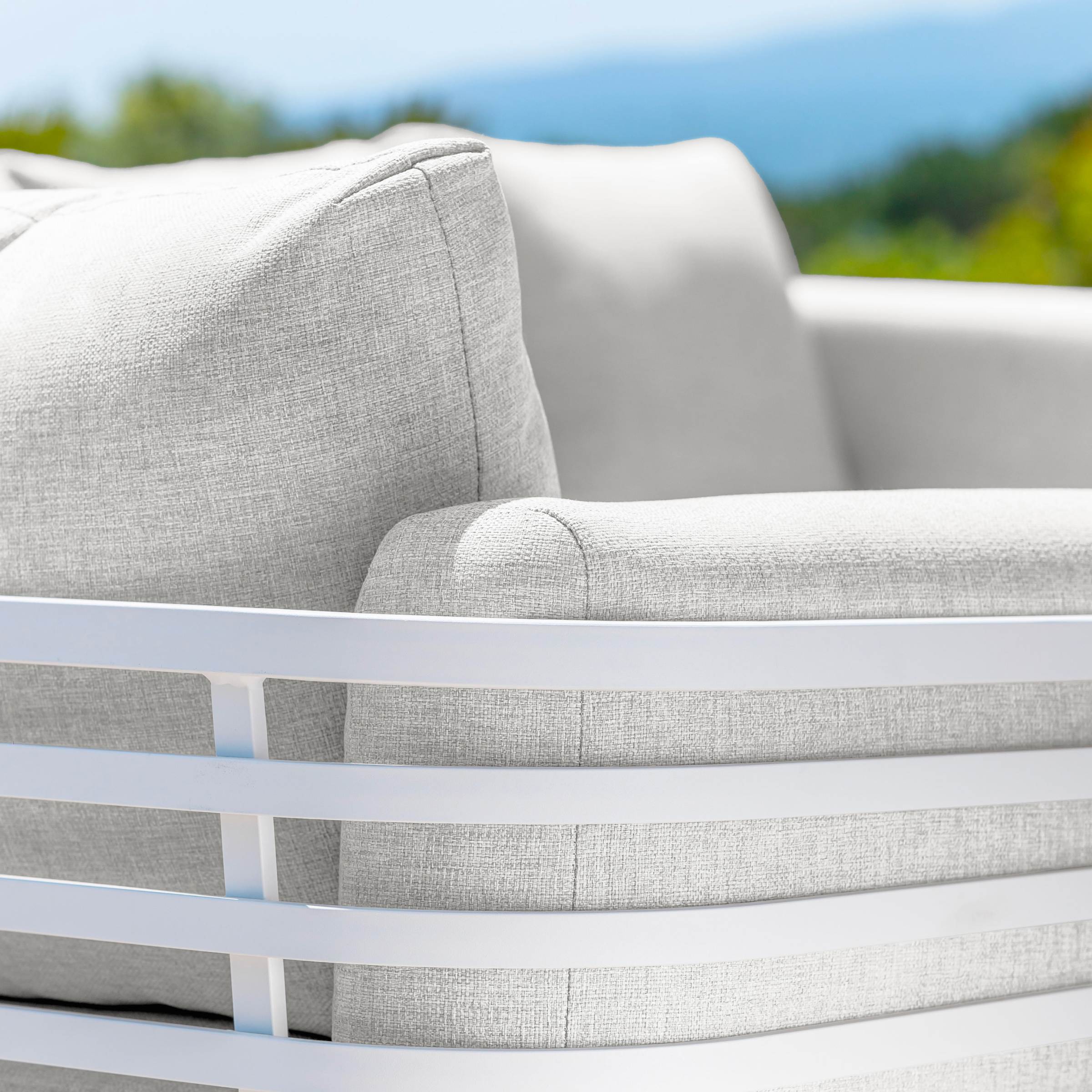 Salon de jardin aluminium 2 places 3 pcs Monte Carlo Blanc et gris clair