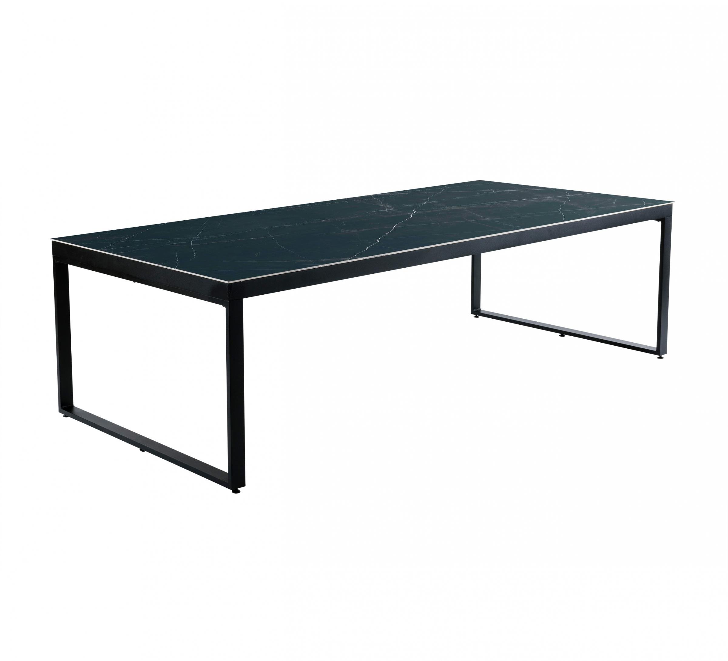 Table de jardin en aluminium et céramique 12 places (260 x 120 cm) Kore Noir marbré