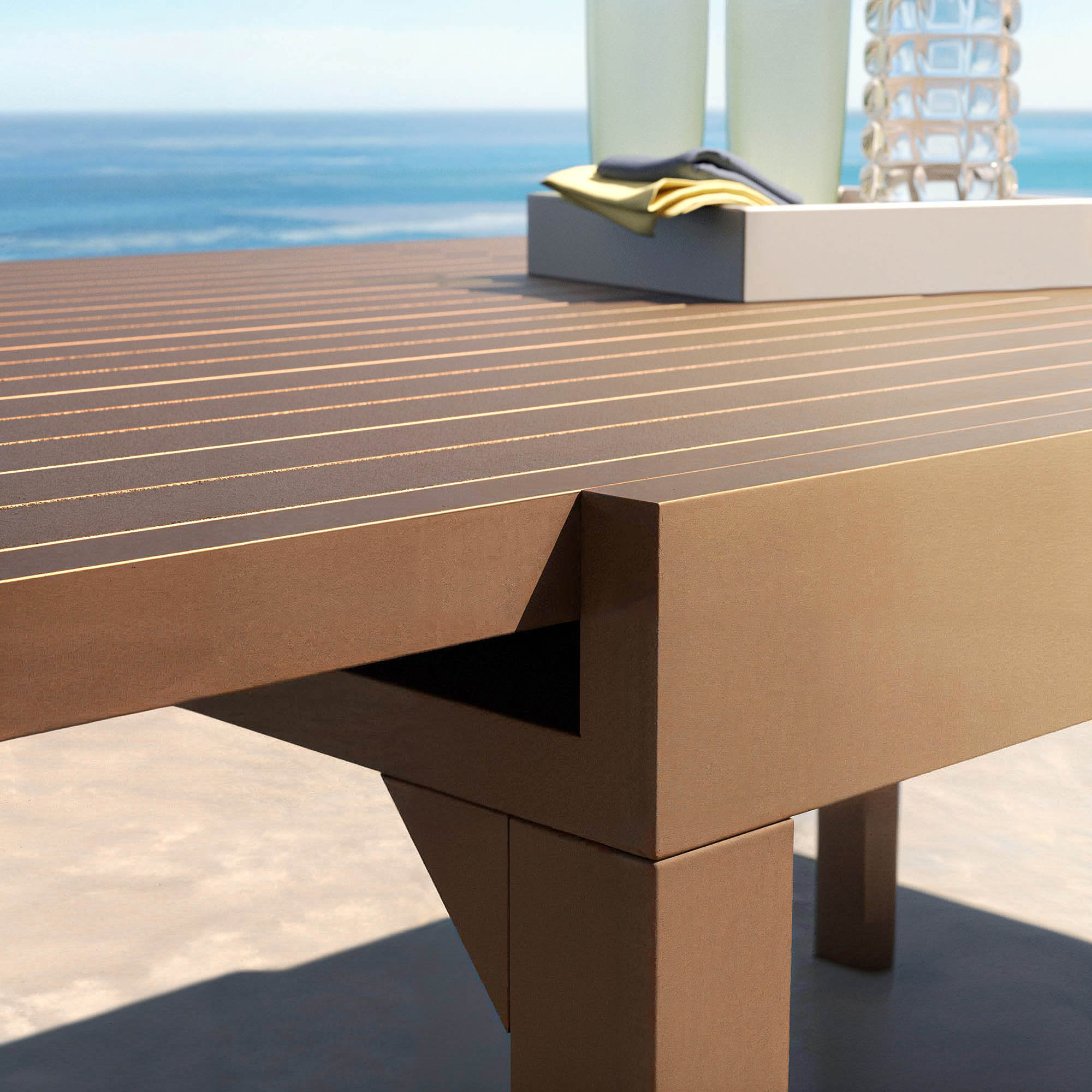 Table de jardin extensible aluminium 10 places (135/270 x 90 cm) Murano Bronze