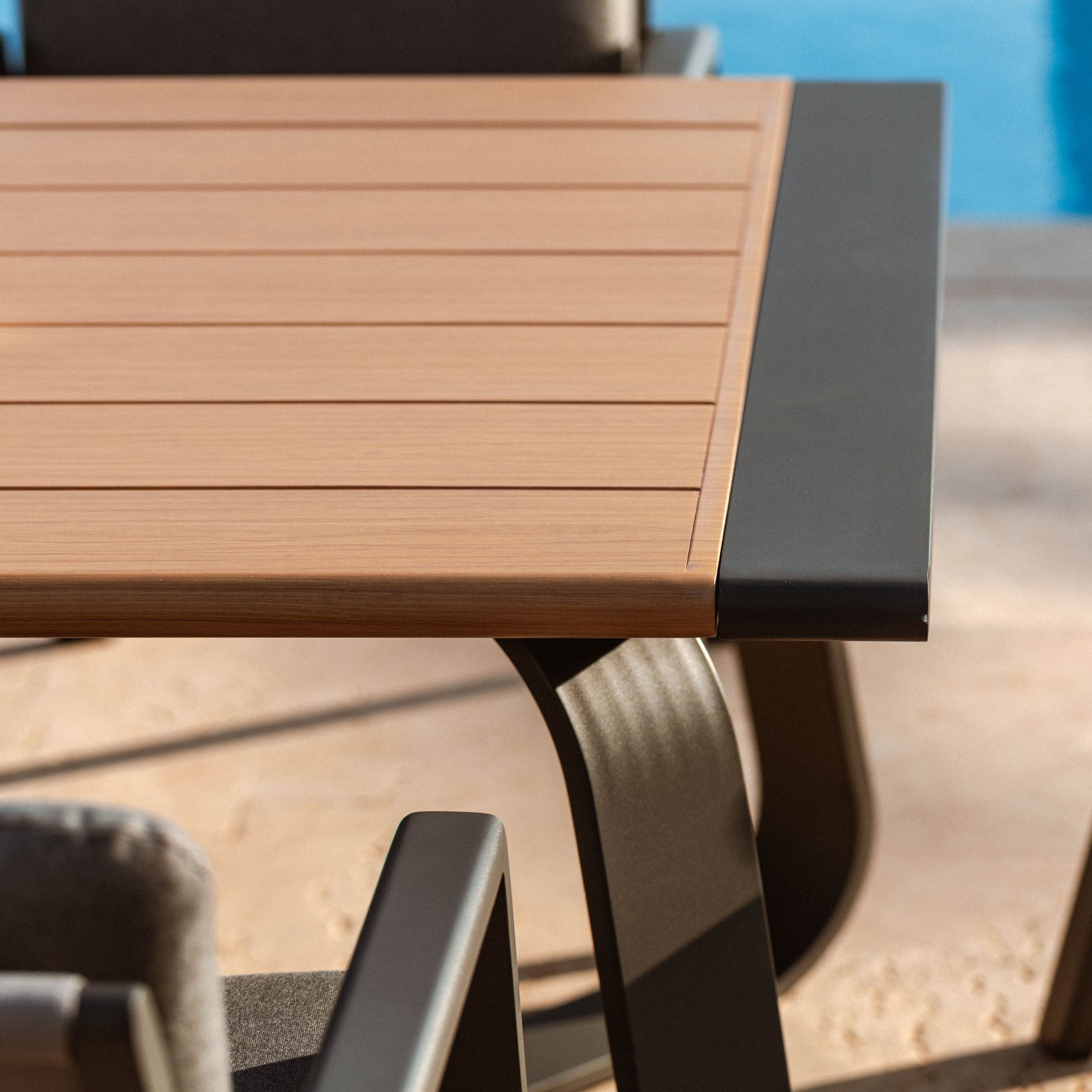 Table de jardin rectangulaire en aluminium 10 places (240 x 100 cm) Long Beach Gris anthracite