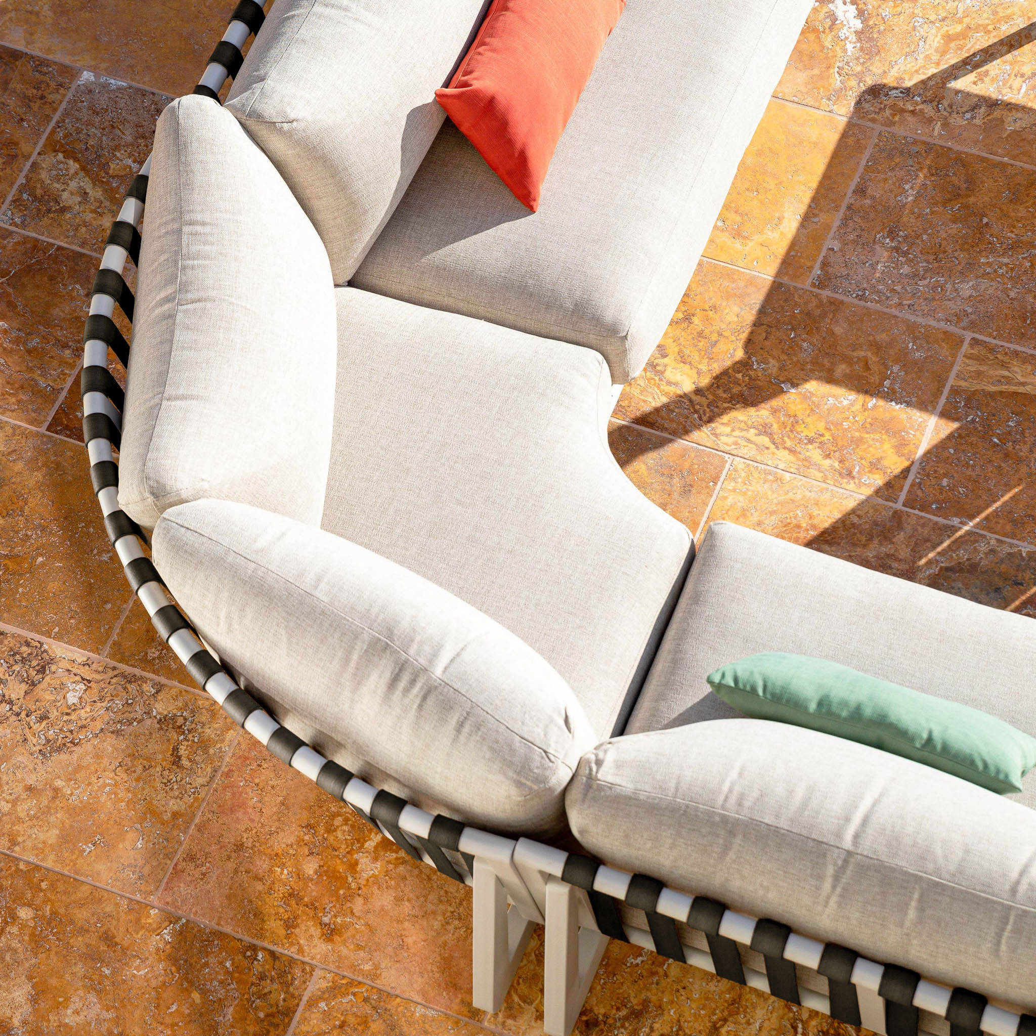 Salon de jardin en aluminium 7 places Long Beach Blanc