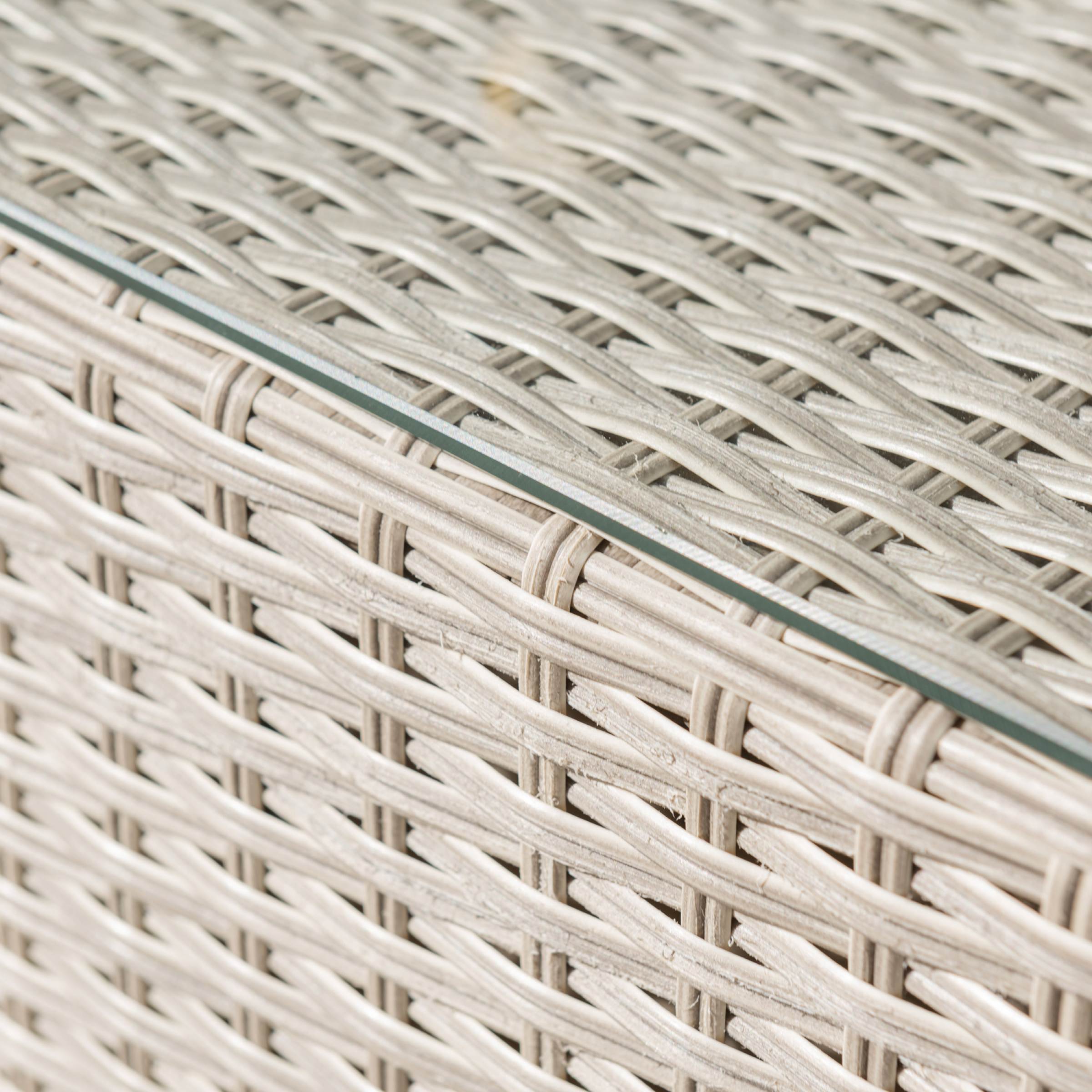 Salon de jardin en résine tressée 5 places 6 pcs Palma Gris