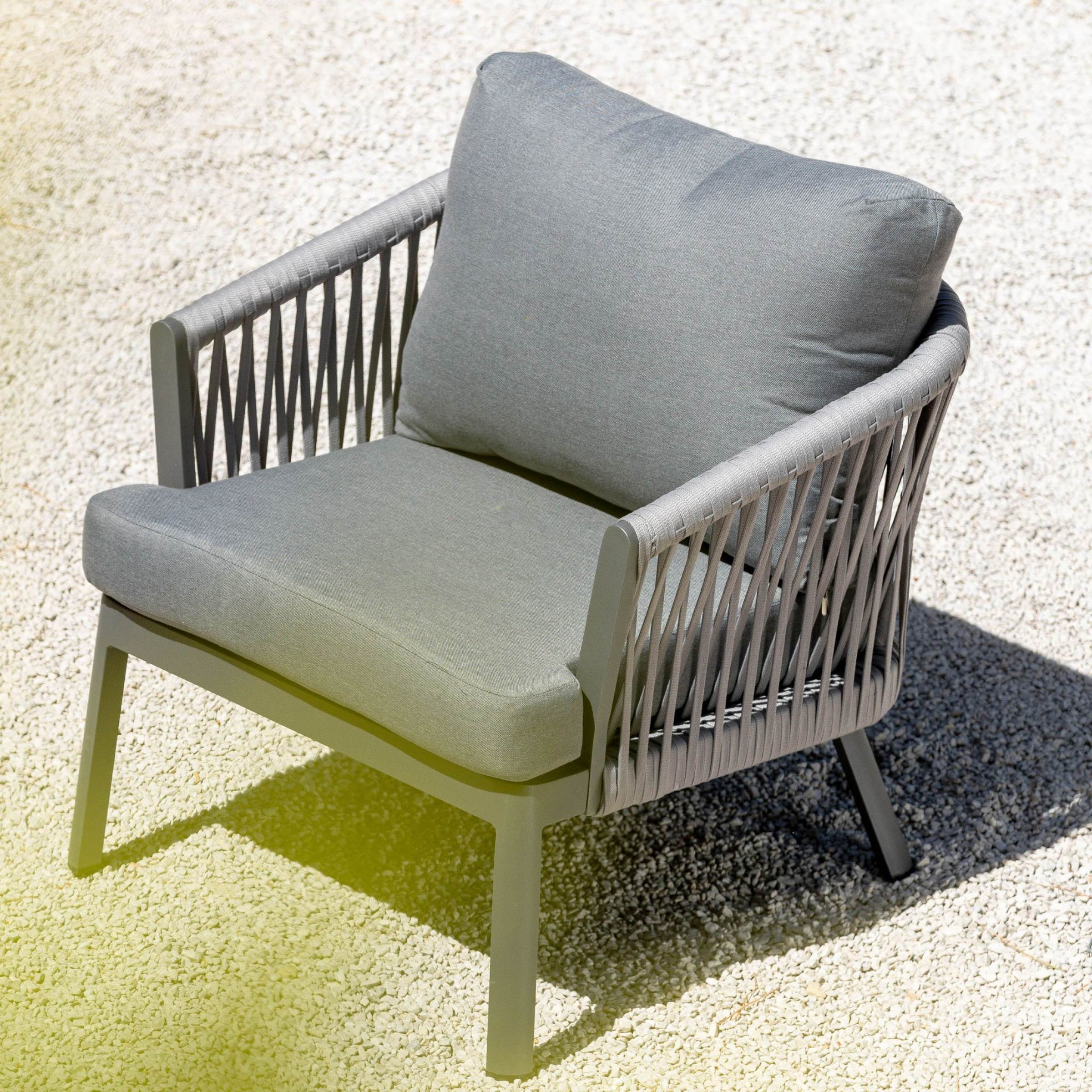 Salon de jardin en aluminium 7 places 5 pcs Amalfi Gris anthracite