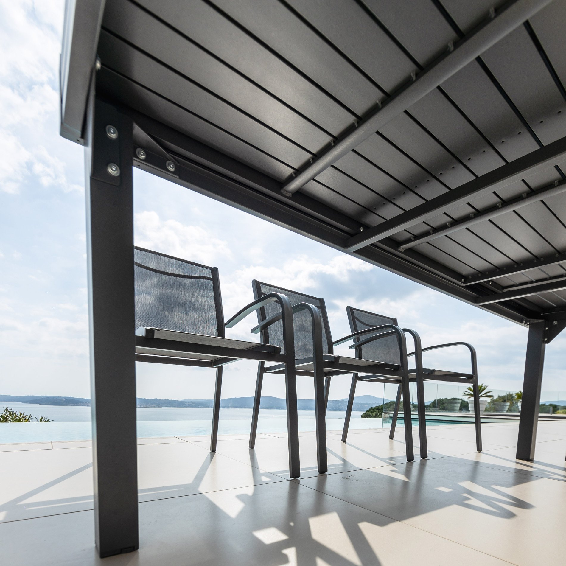 Table de jardin extensible en aluminium 10 places (135/270 x 90 cm) Murano Gris anthracite