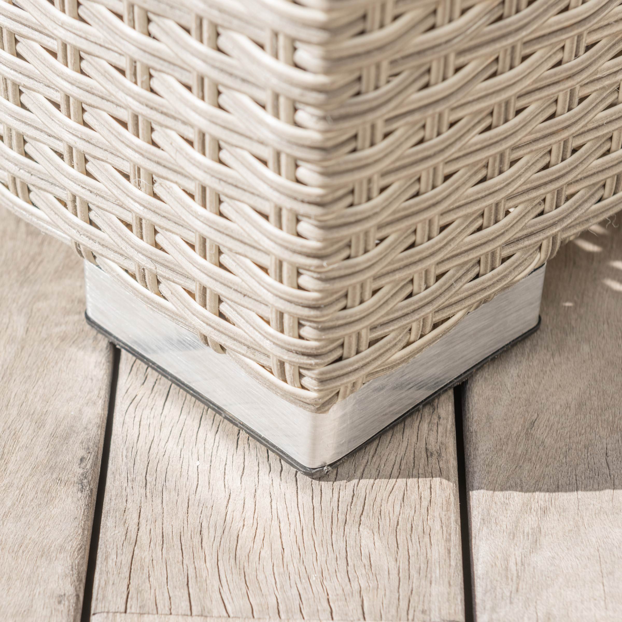 Salon de jardin en résine tressée 4 places 4 pcs Palma Gris et taupe