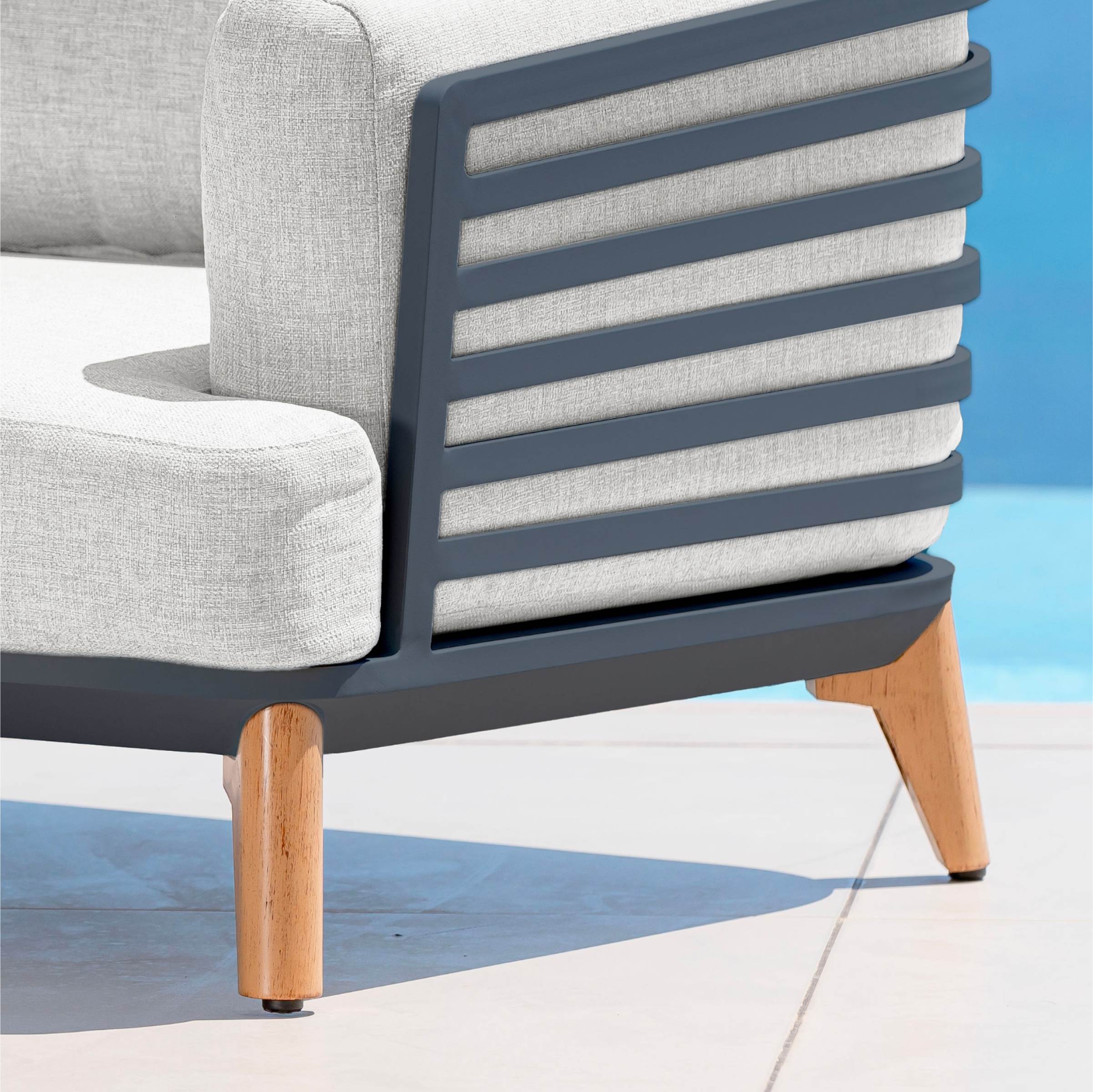 Salon de jardin aluminium 9 places 12 pcs Monte Carlo Gris anthracite et gris clair