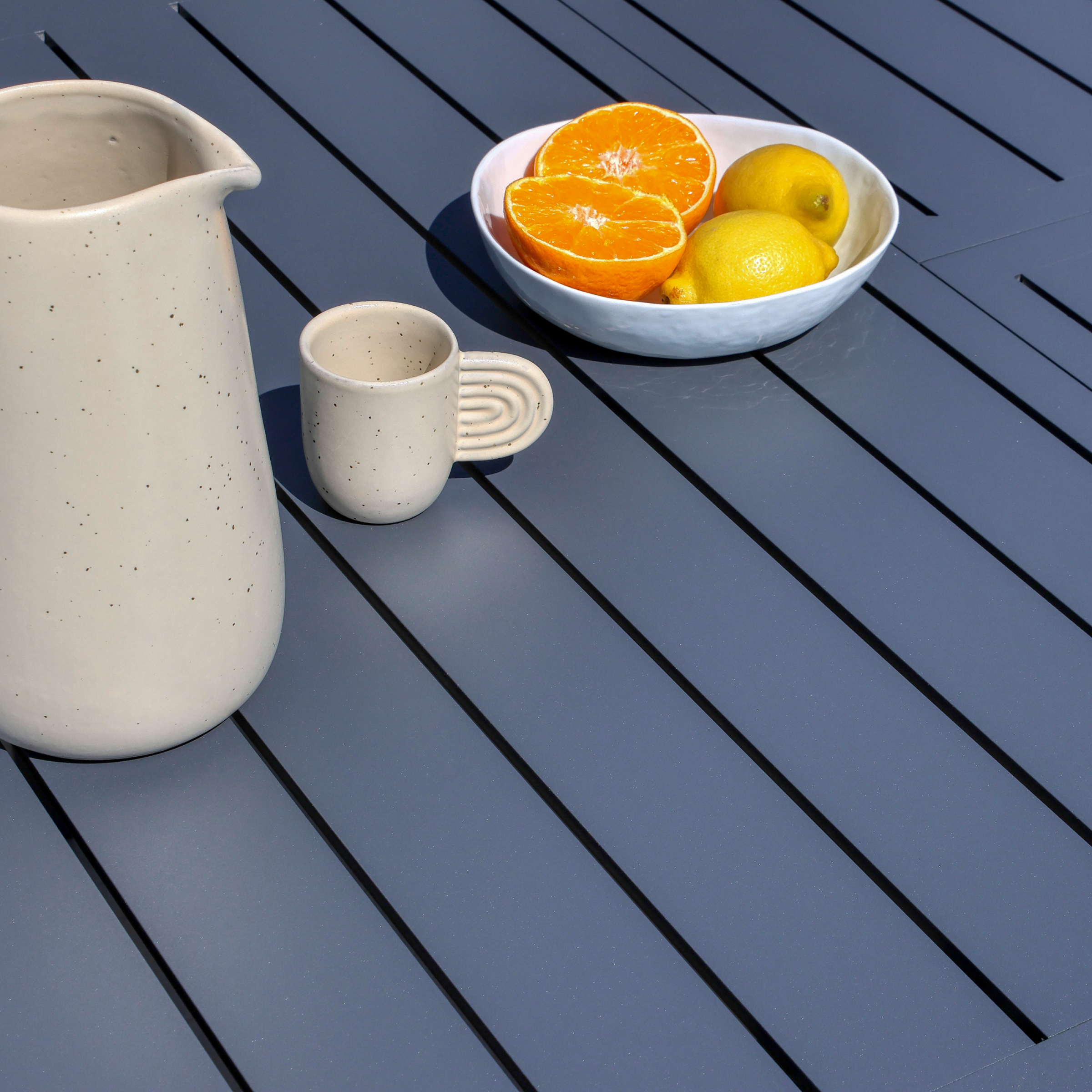 Table de jardin extensible en aluminium 10 places (286 x 100 cm) Portofino Gris anthracite