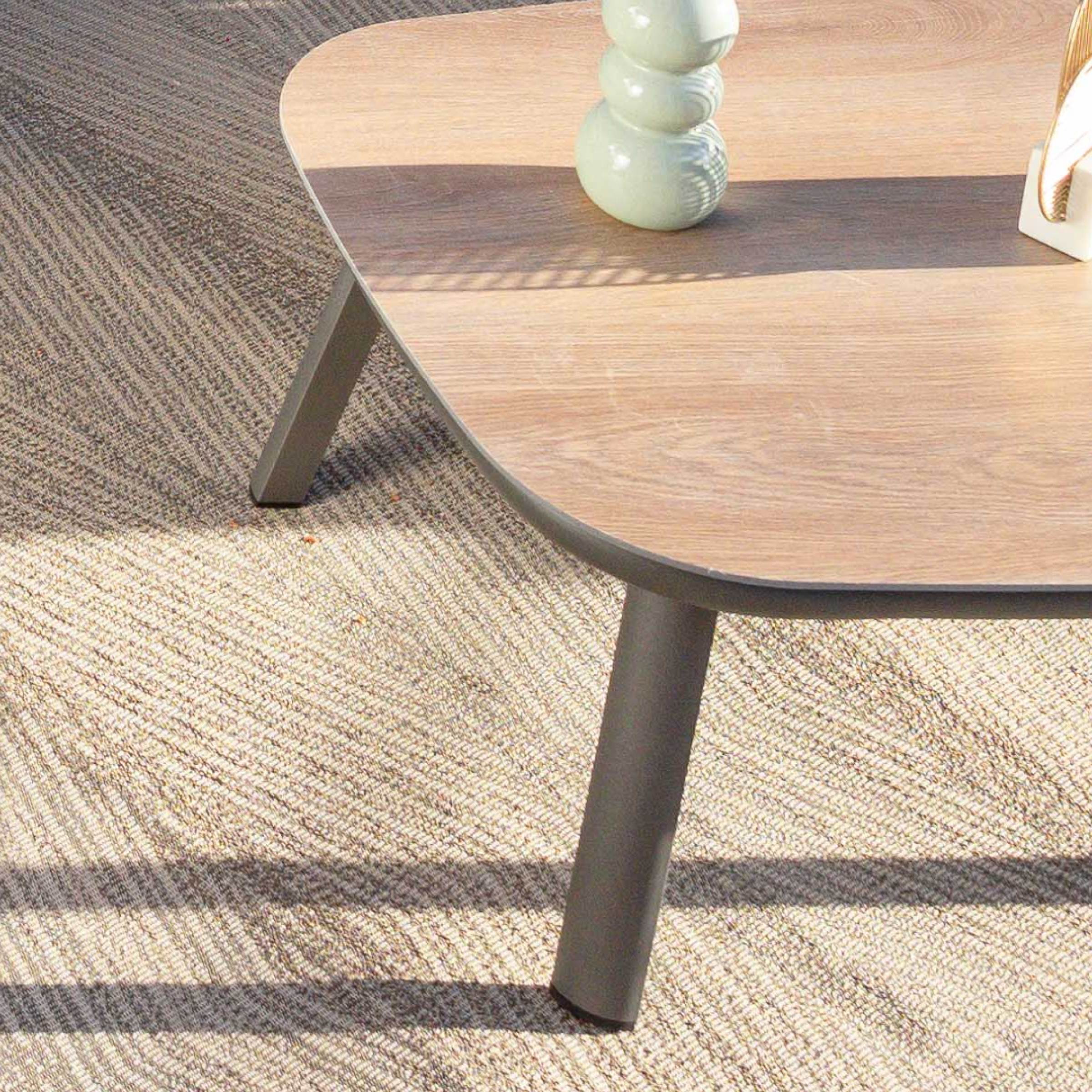 Salon de jardin en aluminium 2 places 3 pcs Amalfi Gris anthracite et gris clair