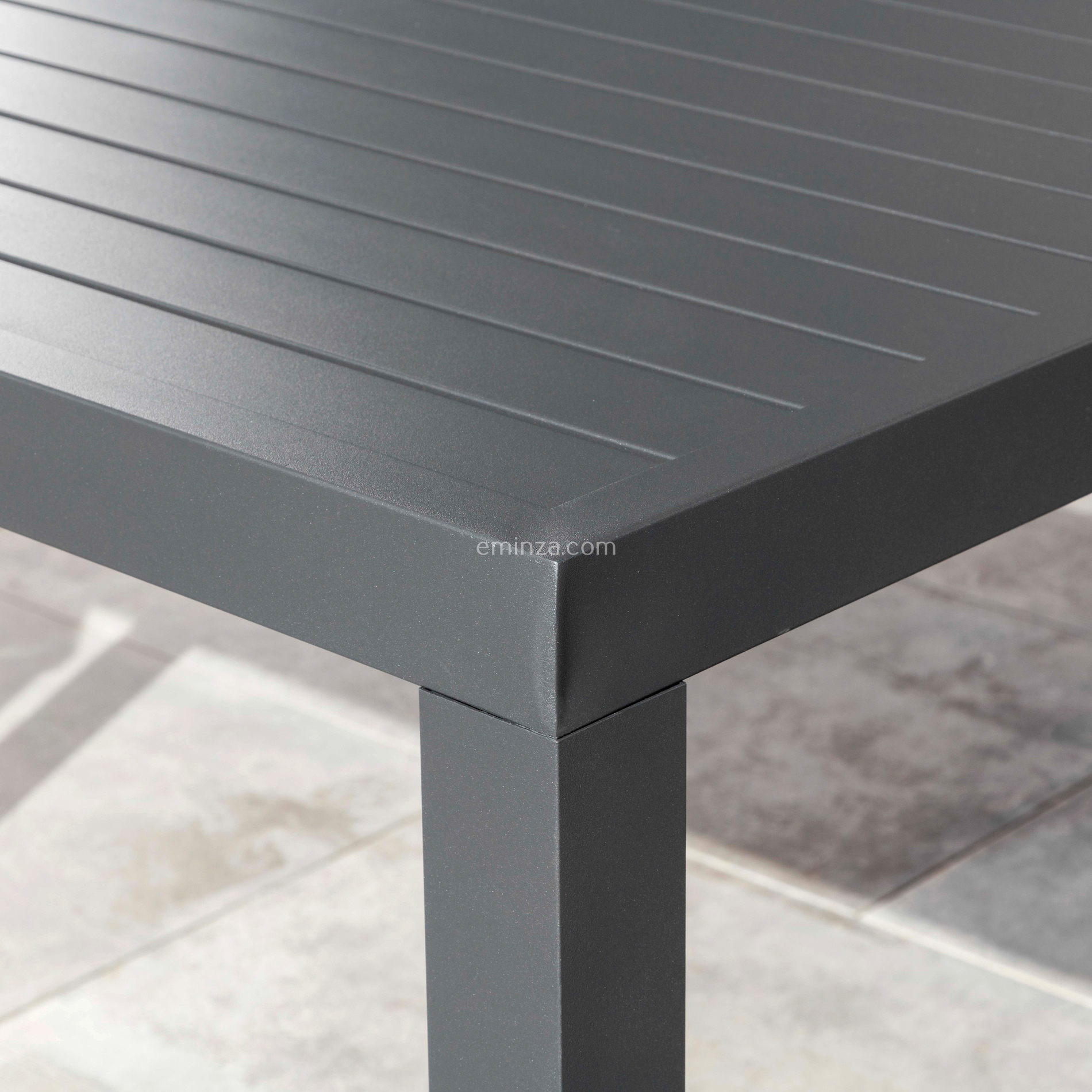 Table de jardin haute en aluminium 6 places (160 x H105 cm) Murano Gris anthracite