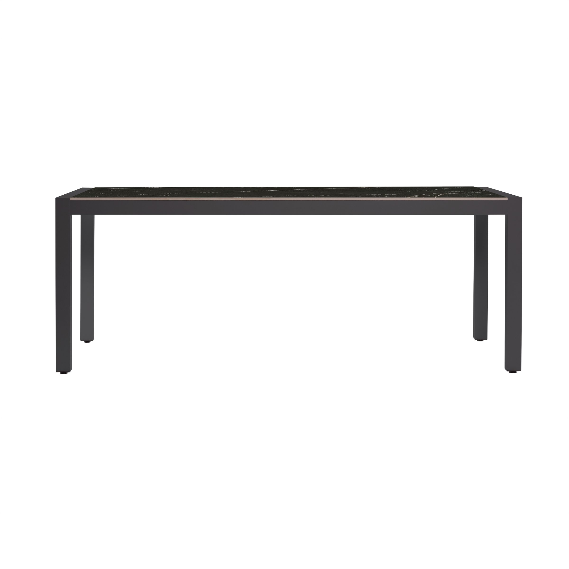 Table de jardin en aluminium et céramique 8 places (180 x 90 cm) Modena Noir marbré