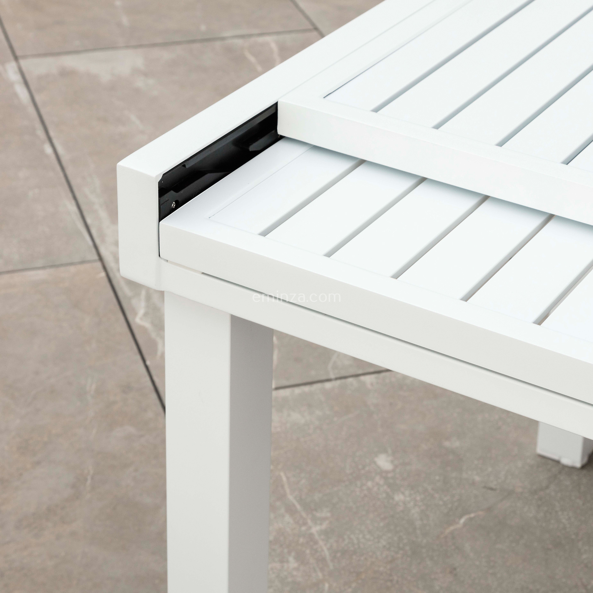 Table de jardin extensible en aluminium 8 places (90/180 x 90 cm) Murano Blanc