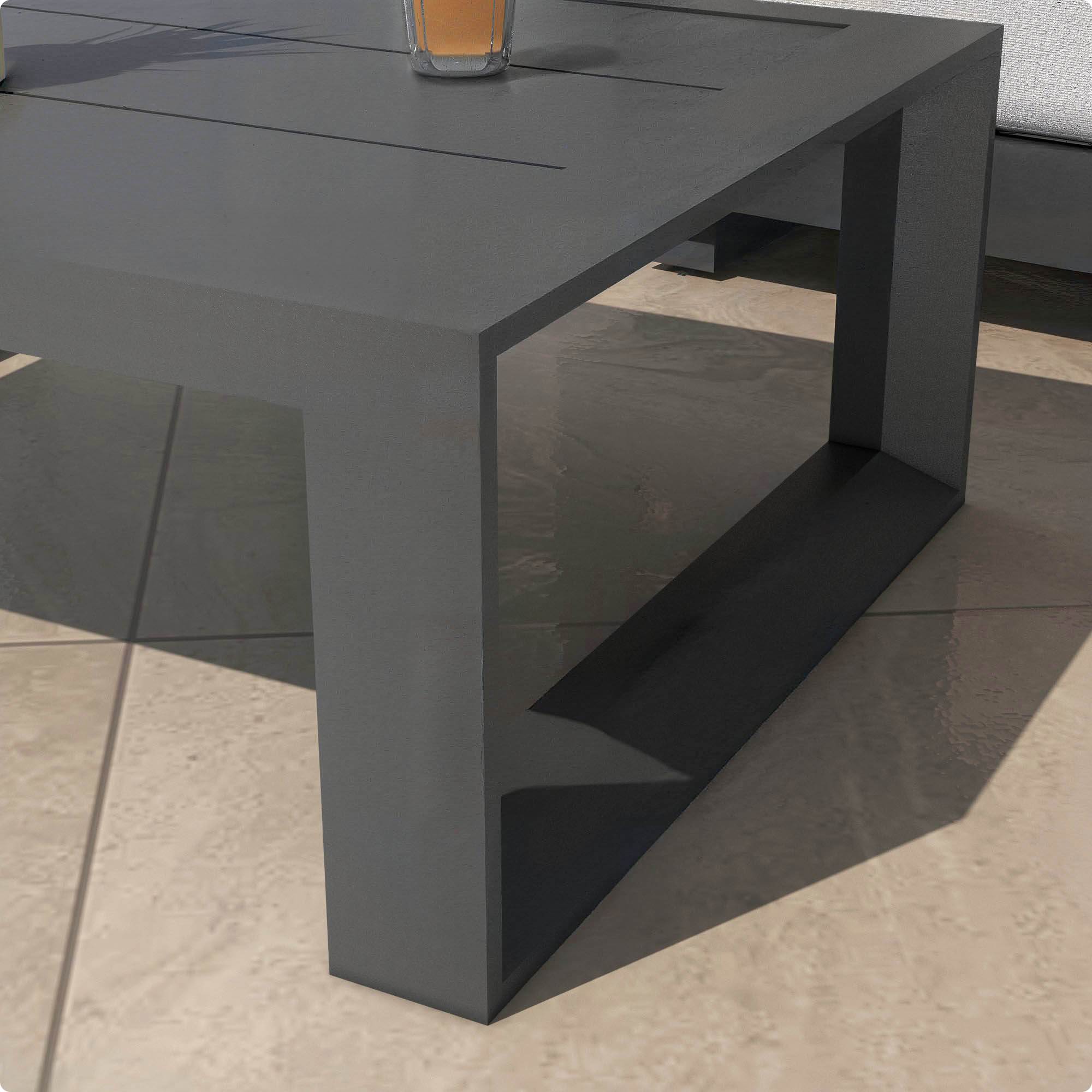 Salon de jardin aluminium 5 places 4 pcs Elba Gris anthracite