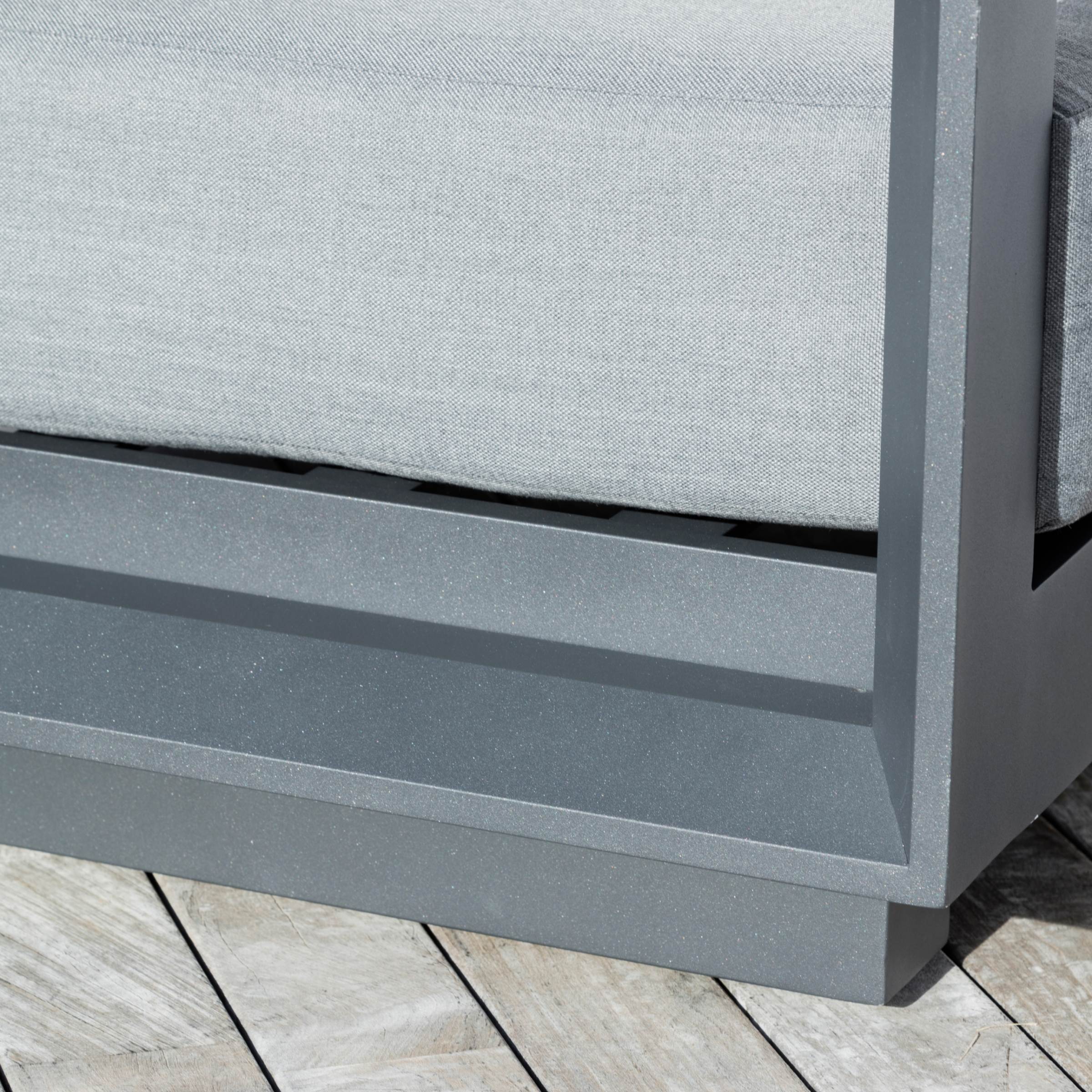 Salon de jardin d'angle aluminium 5 places Elba Gris anthracite