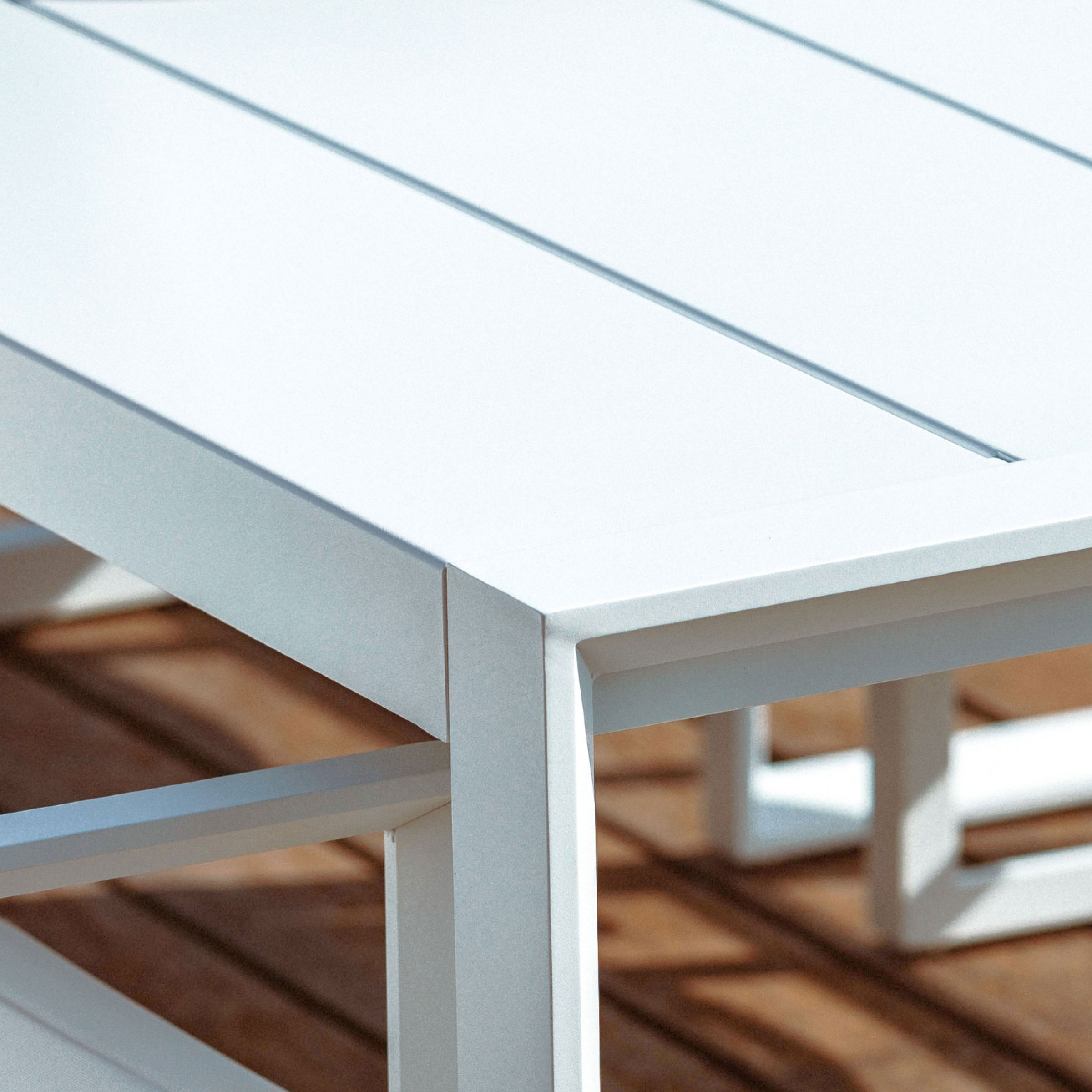 Table de jardin rectangulaire aluminium 10 places (240 x 118 cm) Elba Blanc