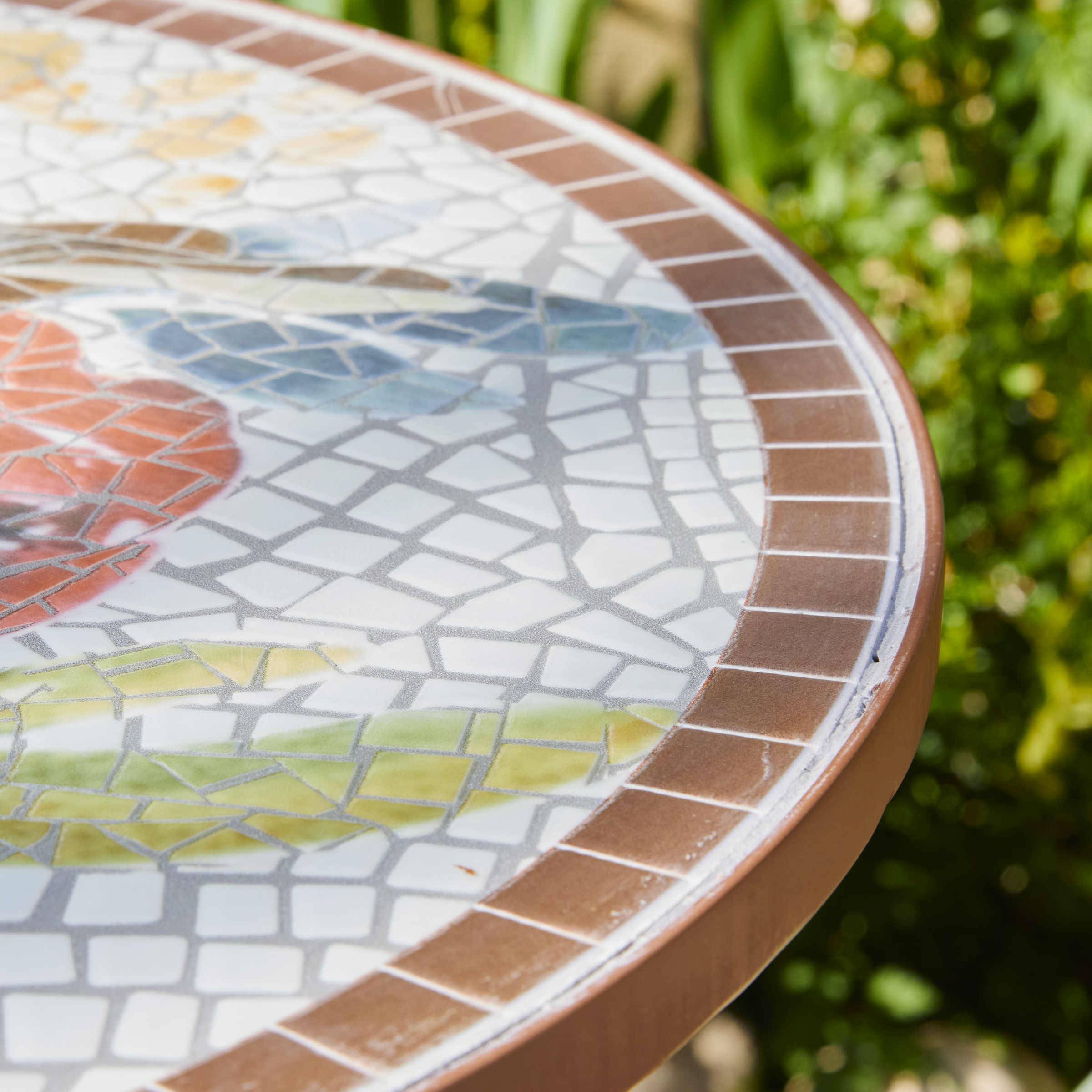Table bistro ronde en mosaïque Aberdeen Marron