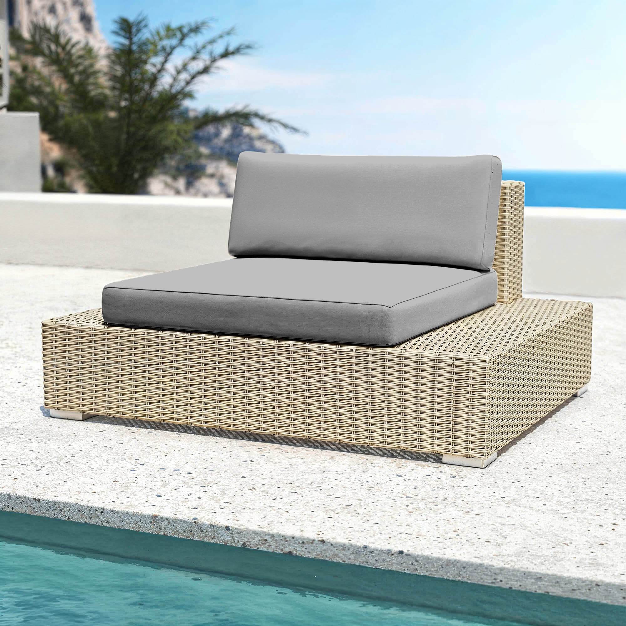 Salon de jardin en résine tressée 9 places 9 pcs Palma Gris et anthracite