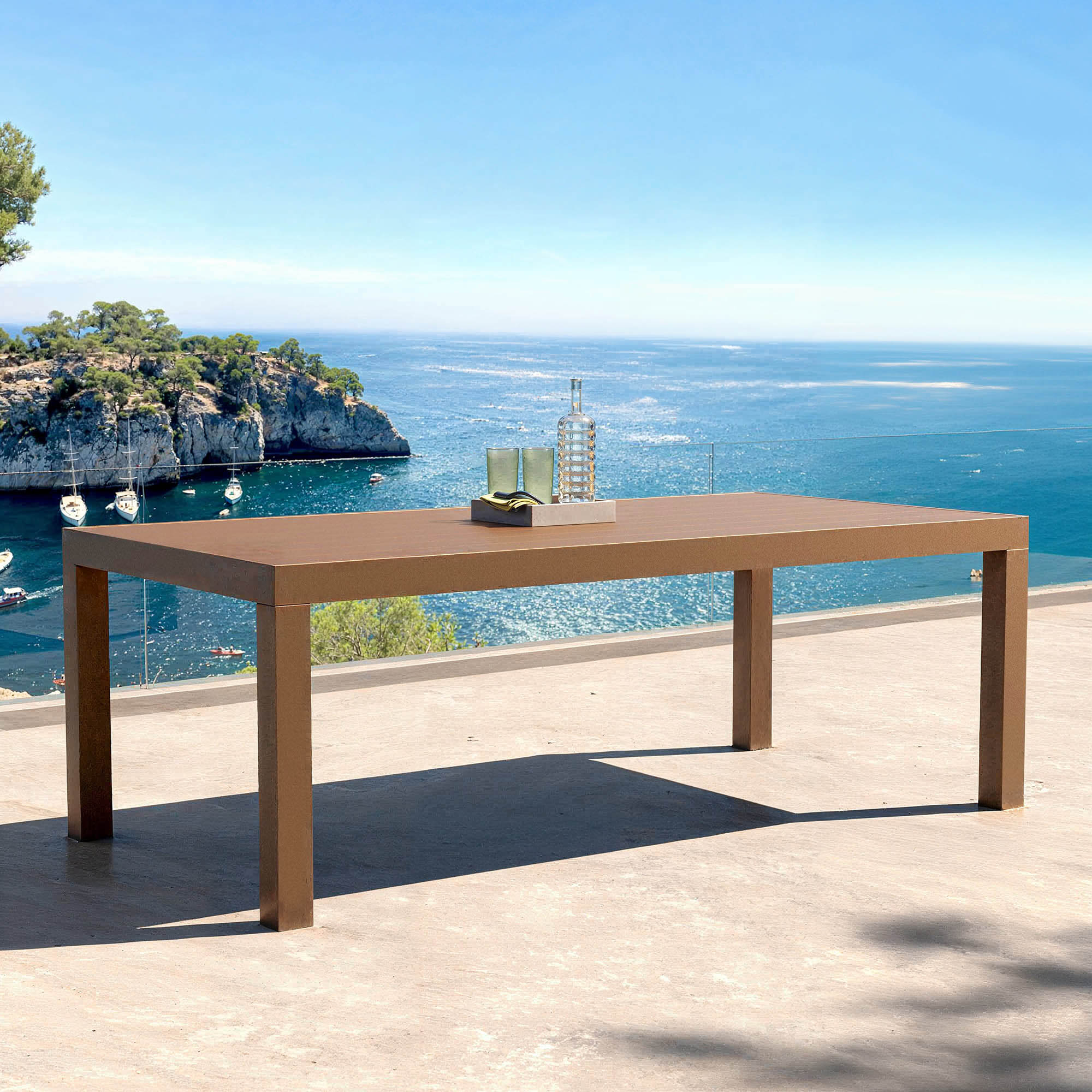 Table de jardin rectangulaire aluminium 8 places (210 x 100 cm) Murano Bronze