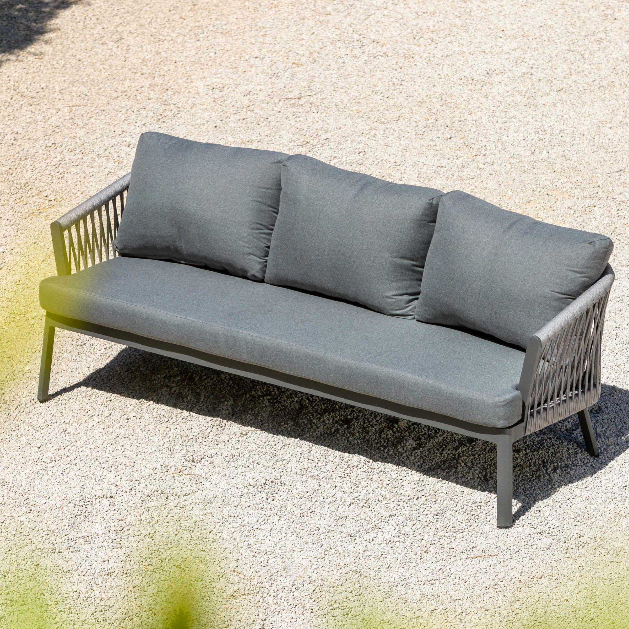 Salon de jardin en aluminium 7 places 5 pcs Amalfi Gris anthracite