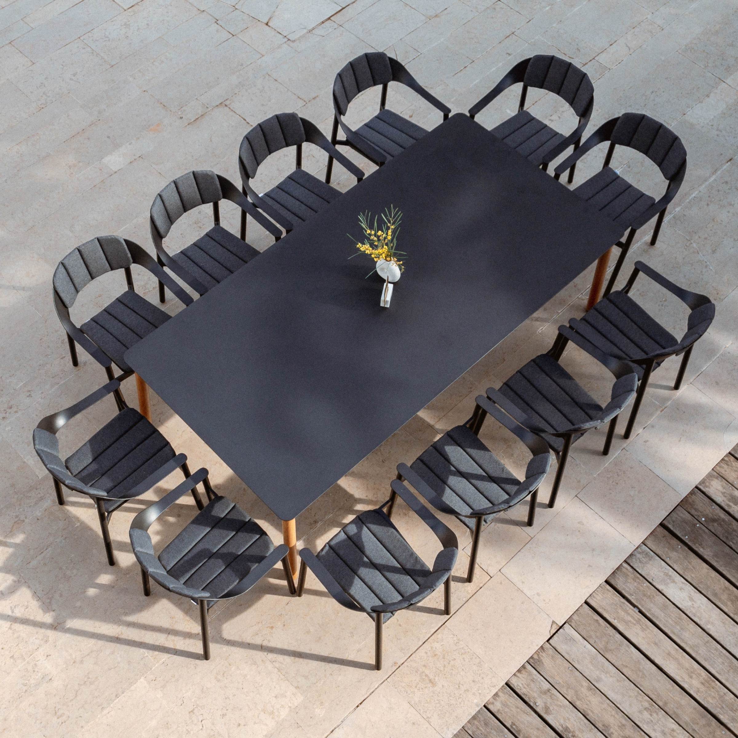 Table de jardin rectangulaire en aluminium 10 places (240 x 120 cm) Monte Carlo Gris anthracite