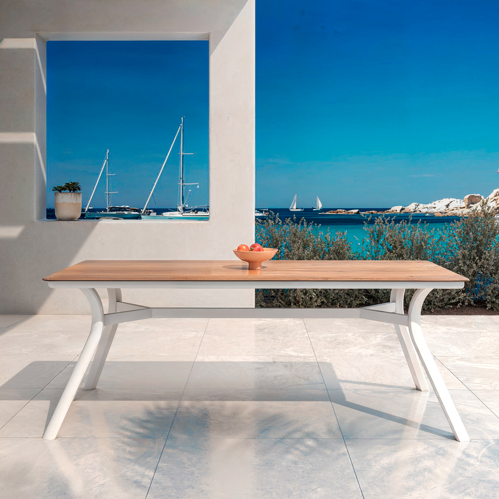 Table de jardin en aluminium 8 places (200 x 90 cm) Amalfi Blanc