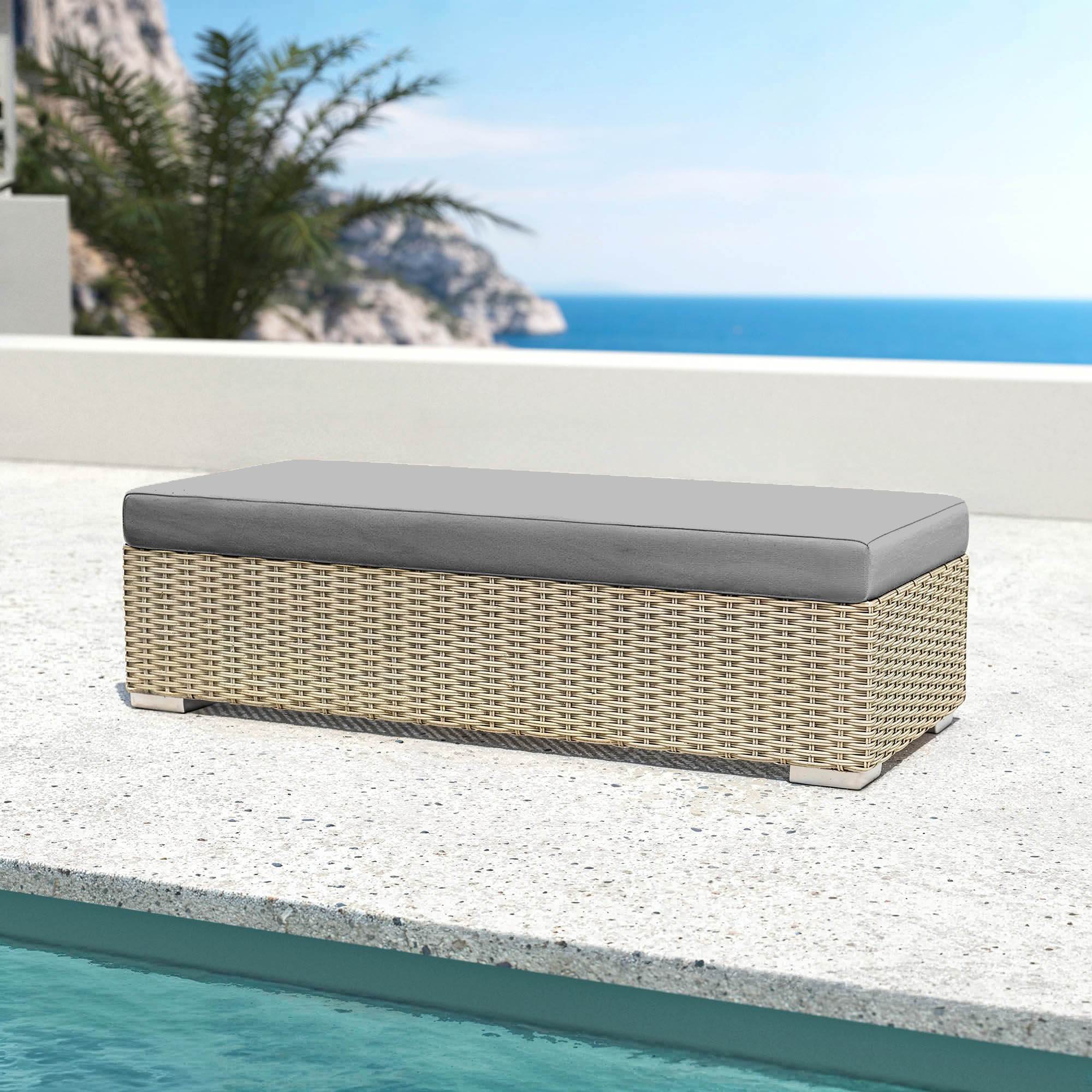 Salon de jardin en résine tressée 9 places 9 pcs Palma Gris et anthracite