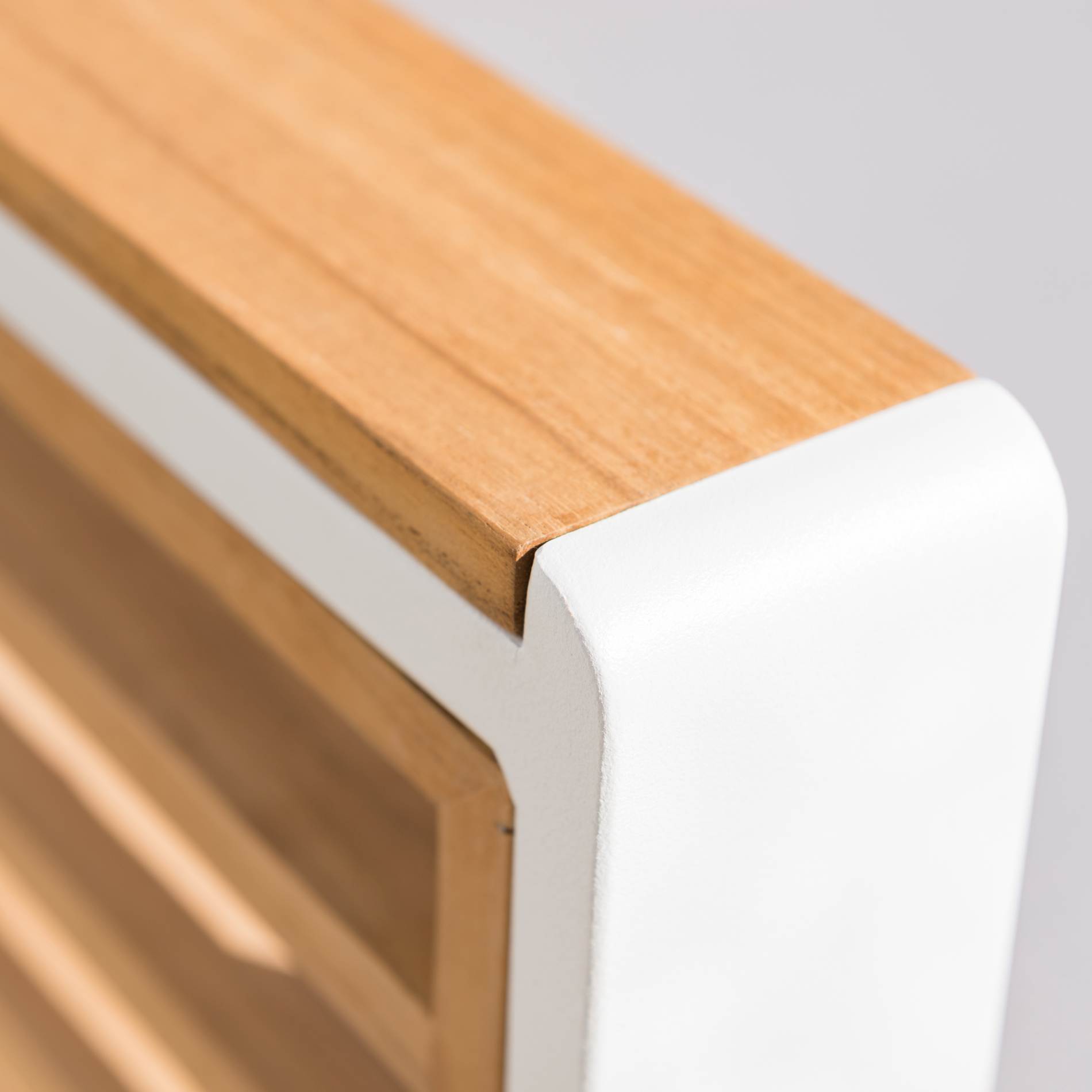 Salon de jardin aluminium et bois teck 5 places Bali Blanc et gris clair