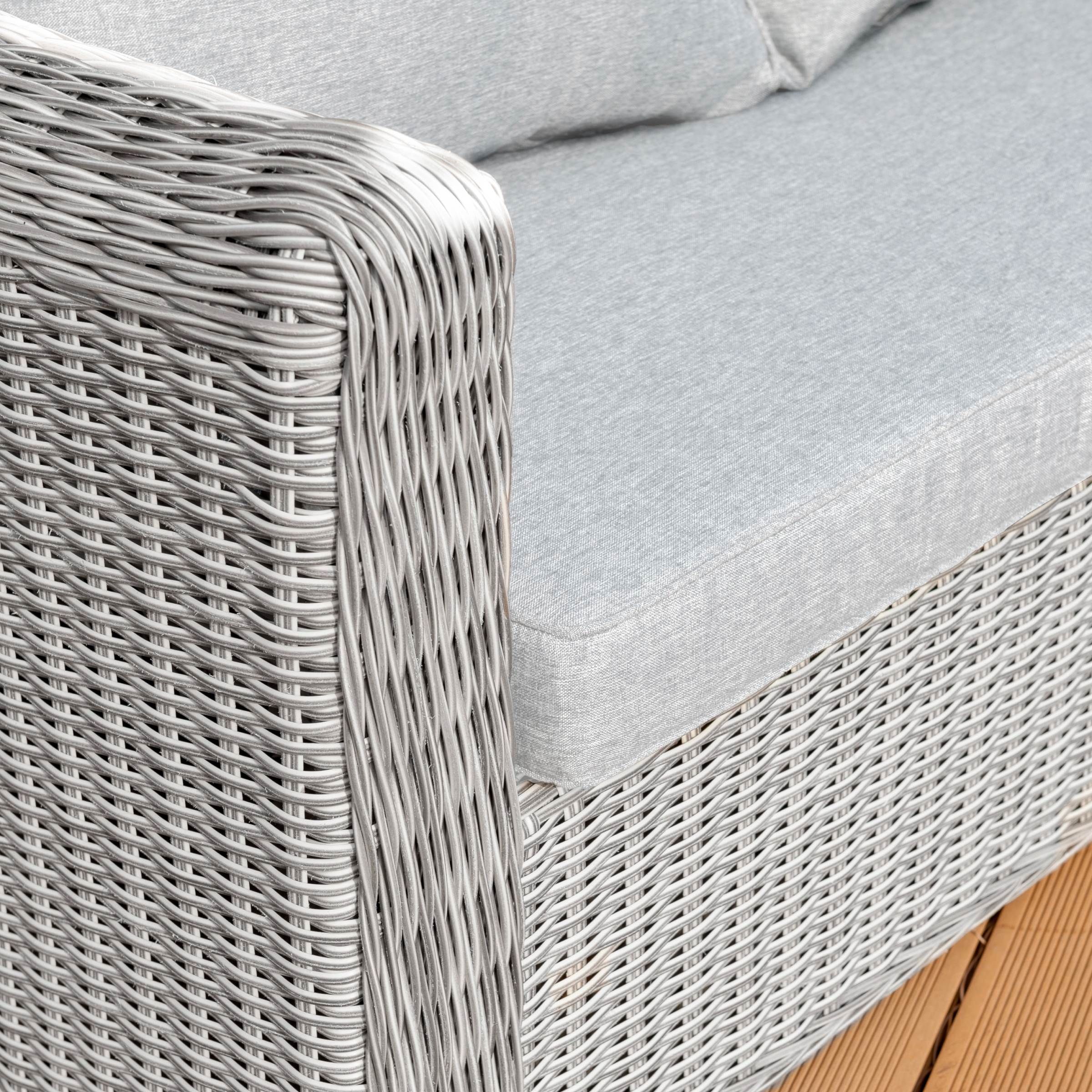 Salon de jardin en résine tressée 7 places 5 pcs Calvi Gris et gris clair