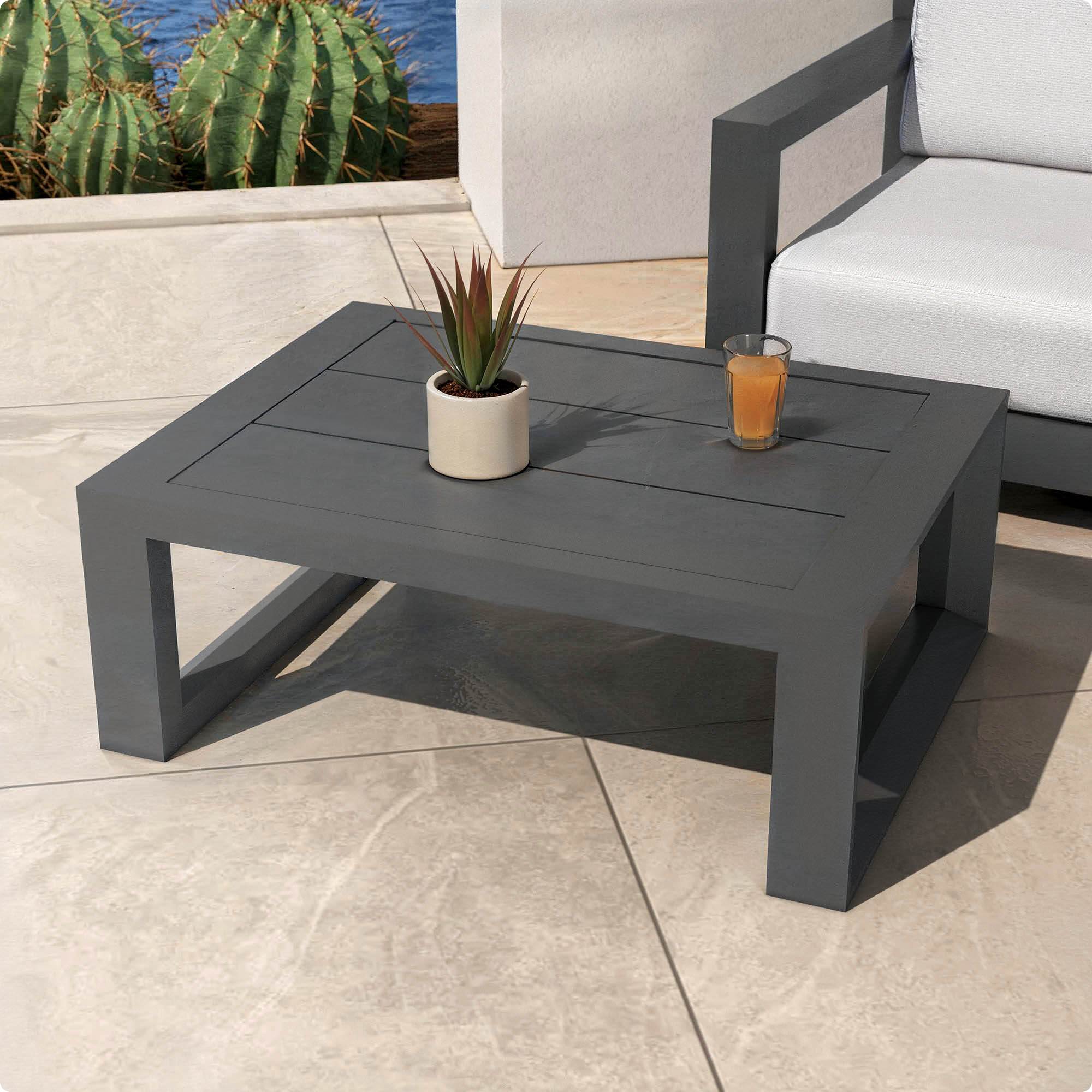 Salon de jardin aluminium 4 places 4 pcs Elba Gris anthracite