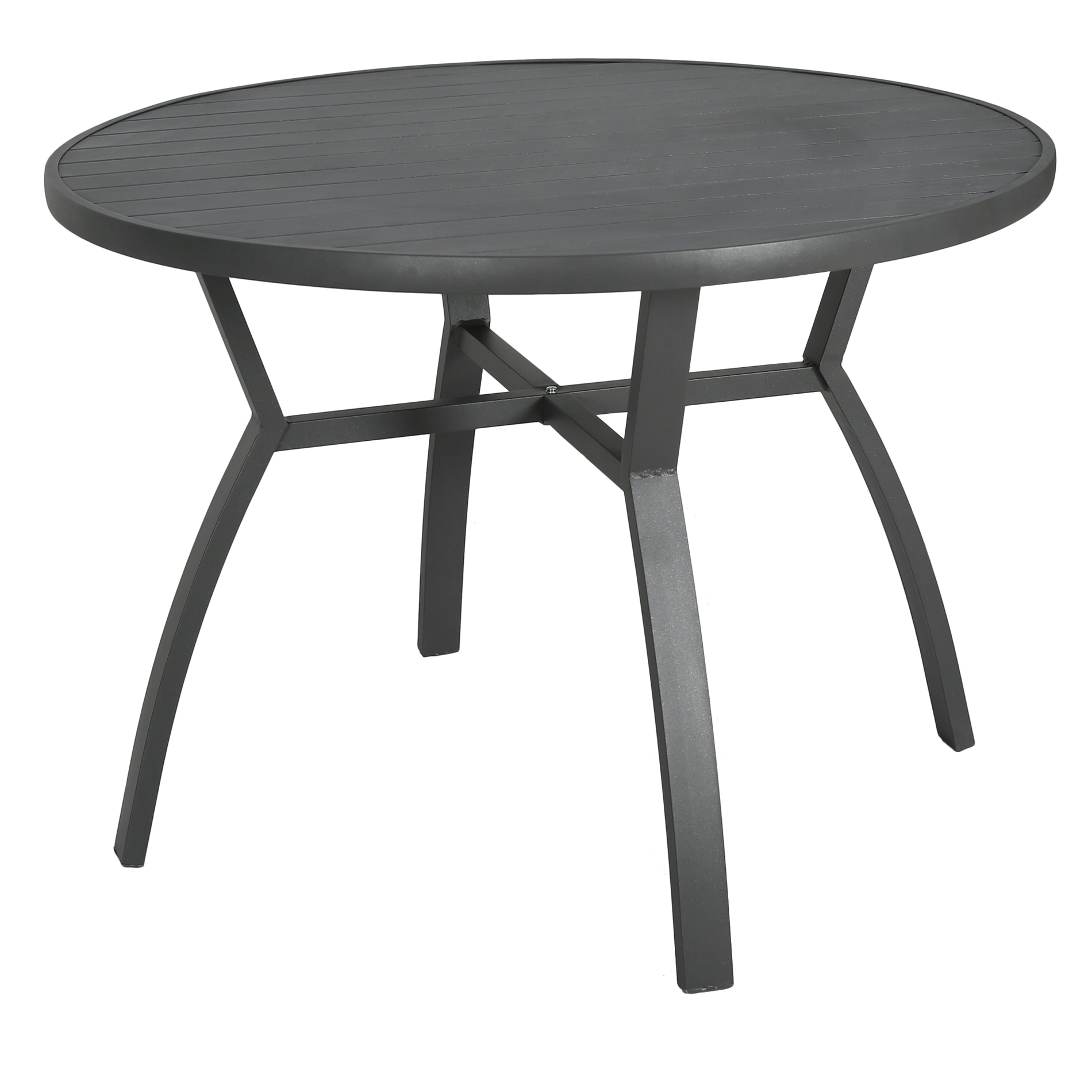 Table de jardin ronde en aluminium 5 places (D105 cm) Murano Gris anthracite