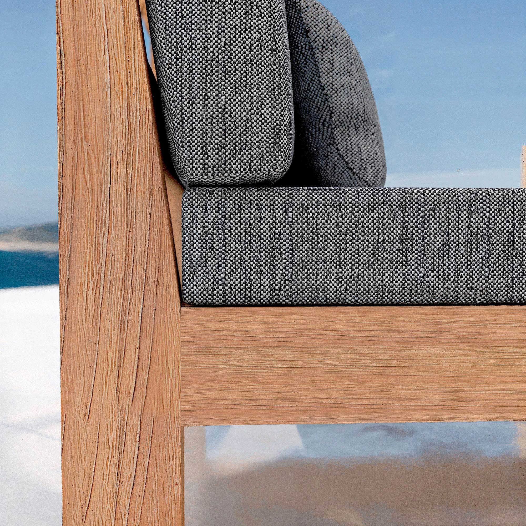 Salon de jardin en bois d'acacia 8 places 5 pcs Borneo Gris anthracite