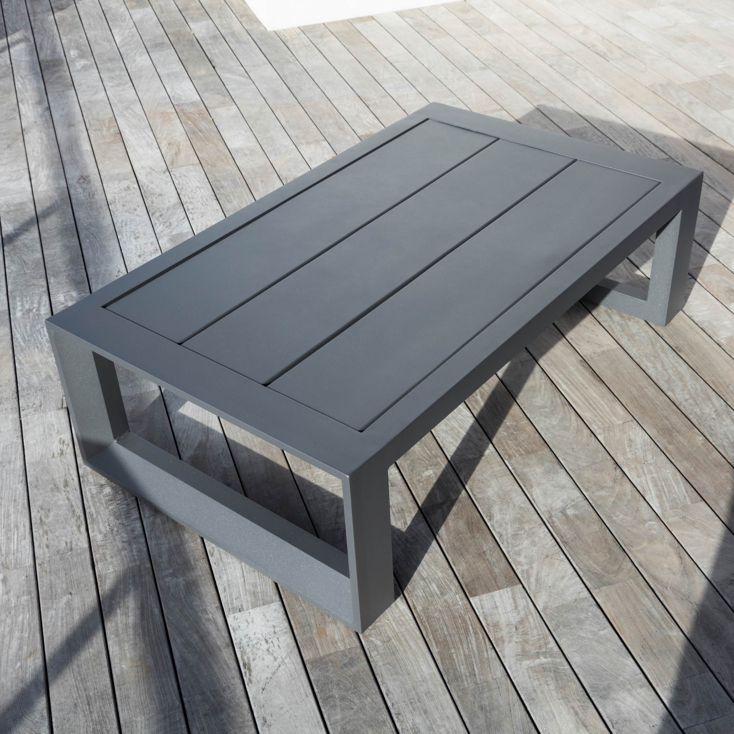 Salon de jardin aluminium 7 places 5 pcs Elba Gris anthracite et gris clair